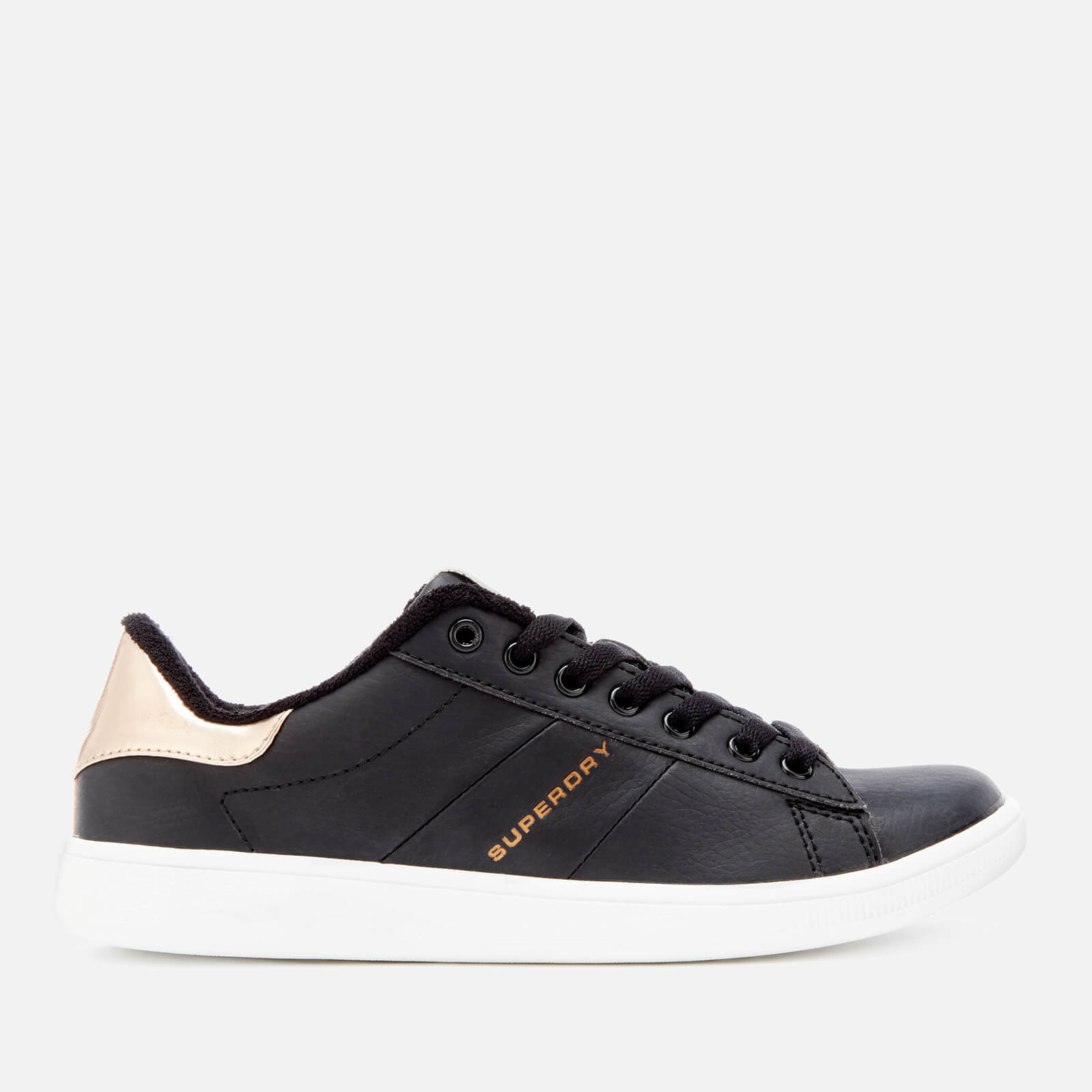 black and rose gold womens trainers