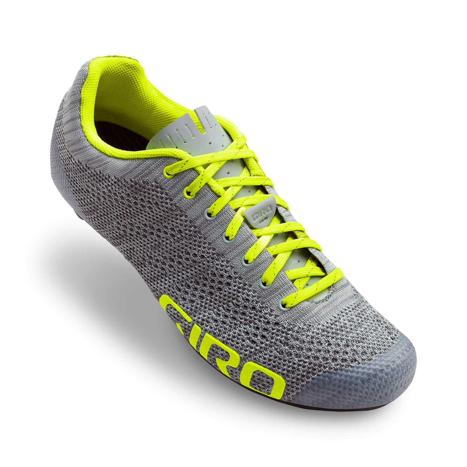 Giro Empire E70 Knit Road Cycling Shoes Grey Heather/Highlight Yellow