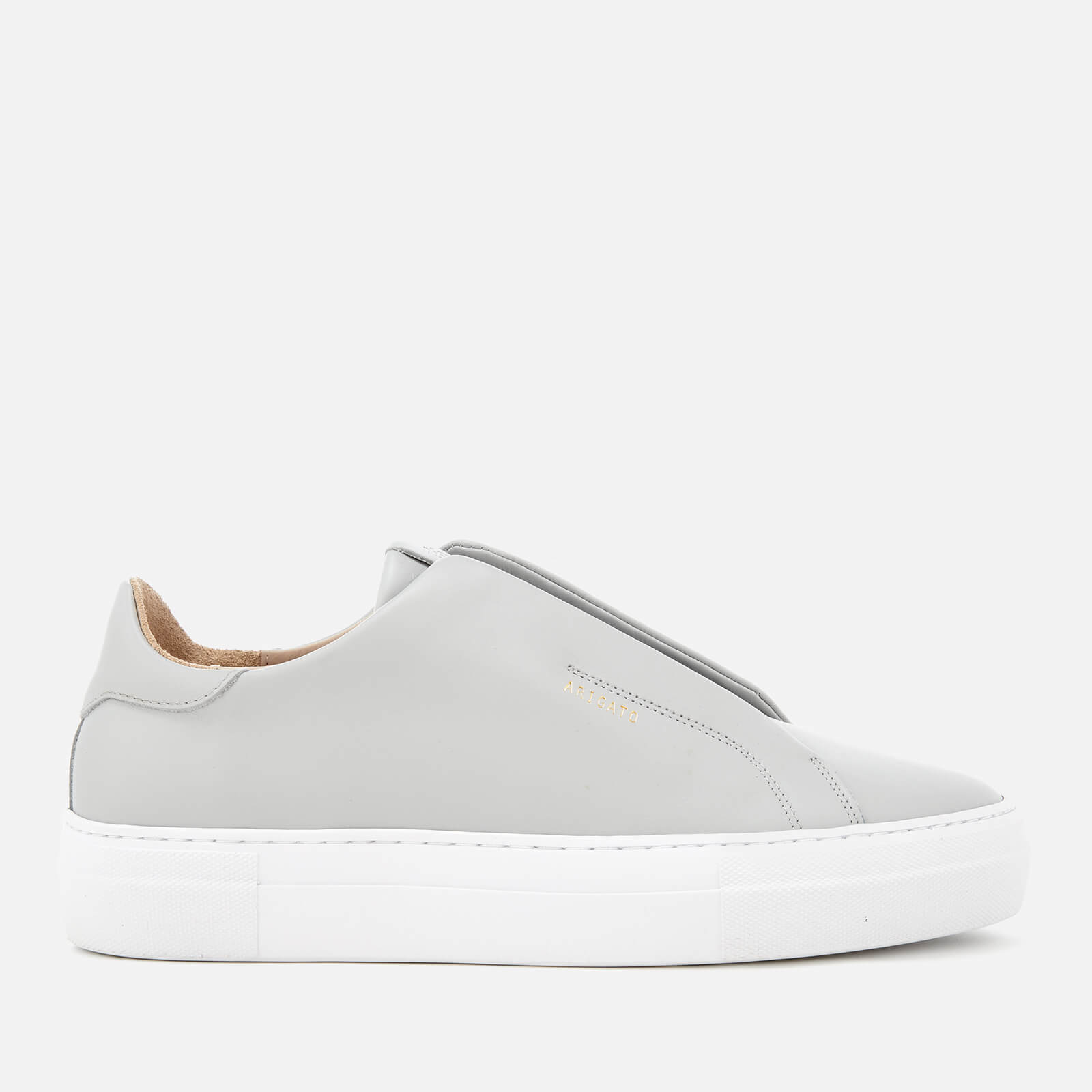 white laceless trainers