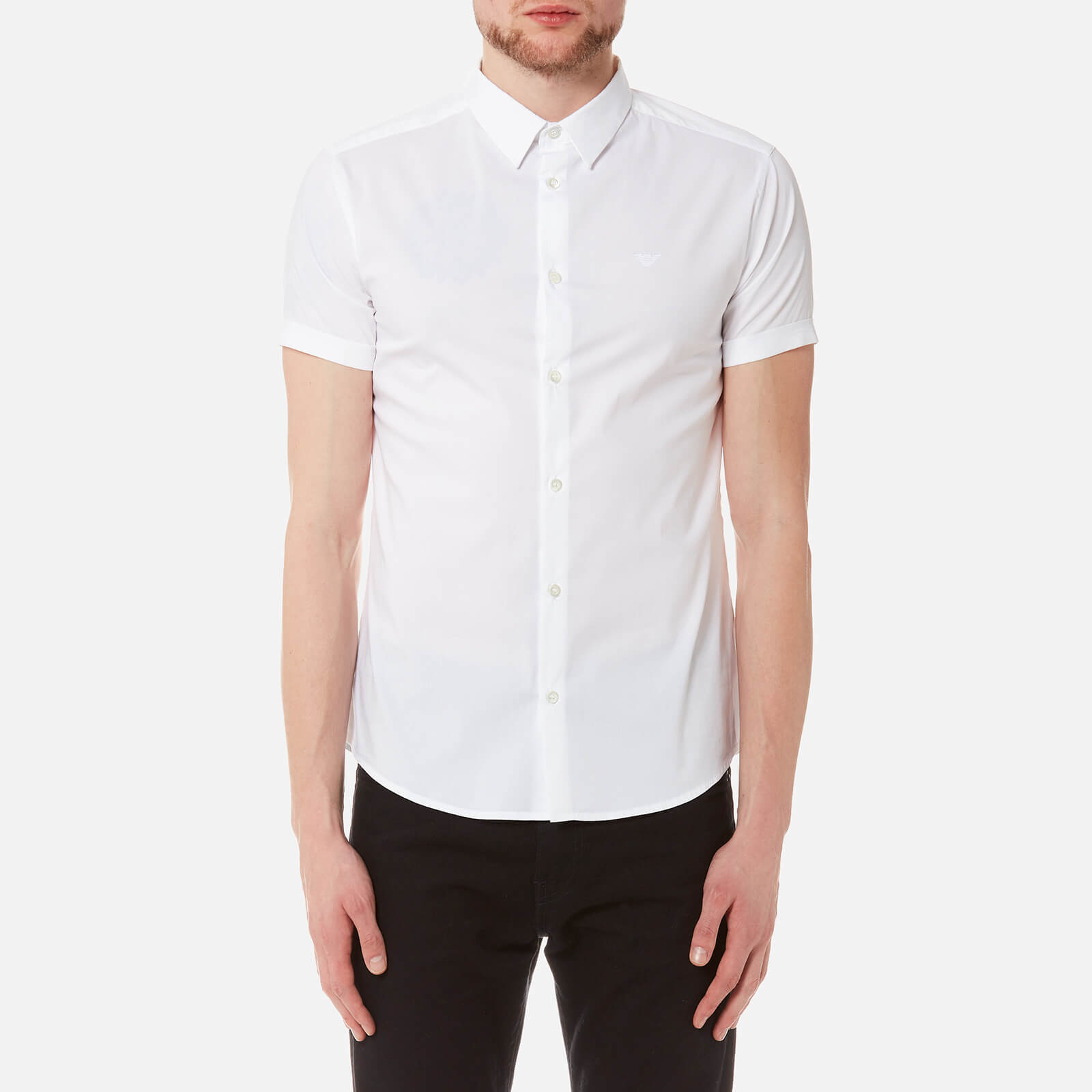 armani white short sleeve shirt