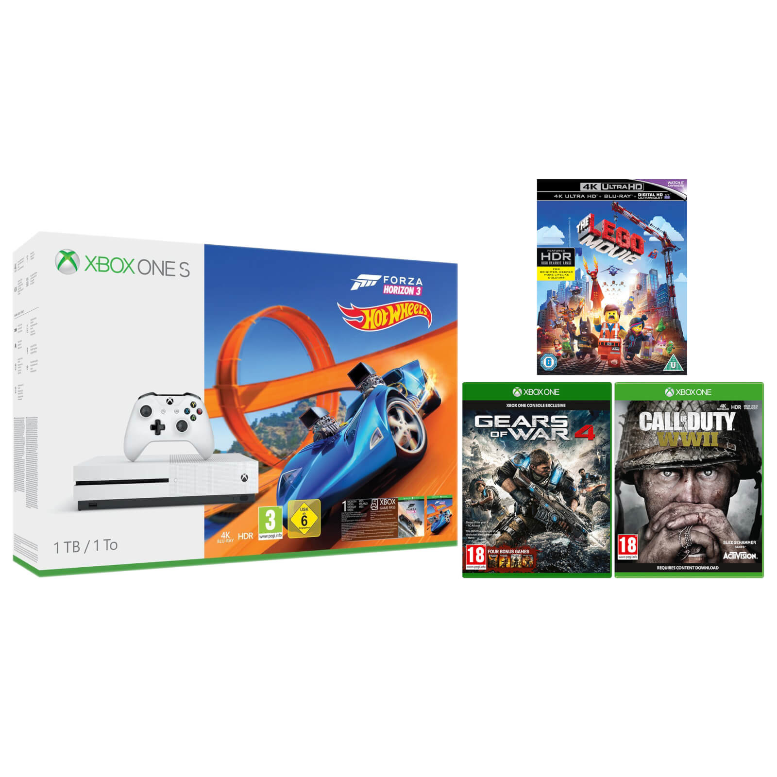 Xbox One S 1TB Forza Horizon 3 Hot Wheels Bundle with Call ...