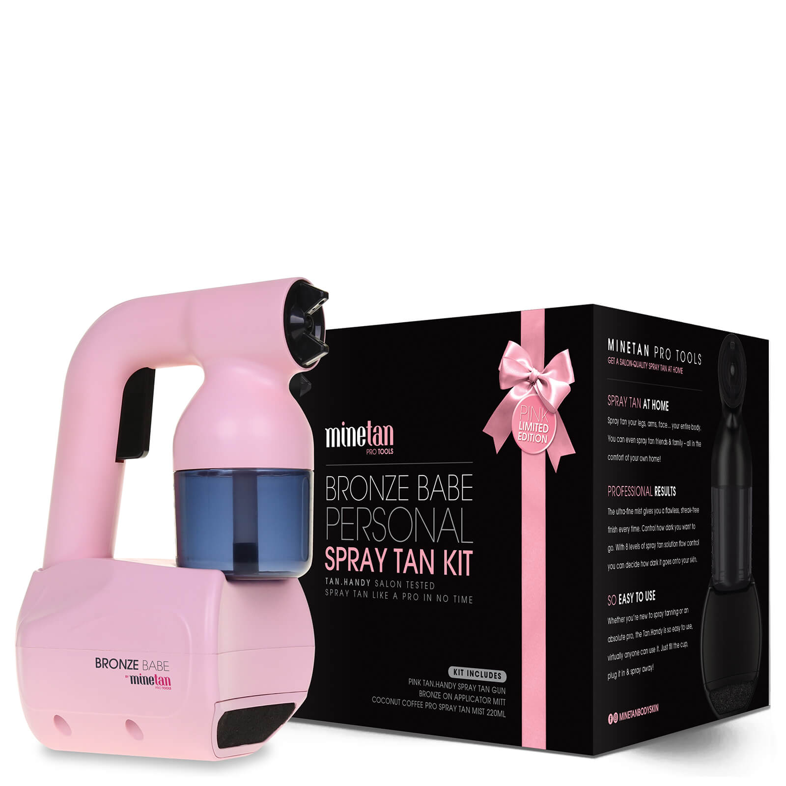 Minetan Bronze Babe Personal Spray Tan Kit Pink Free Us Shipping Lookfantastic