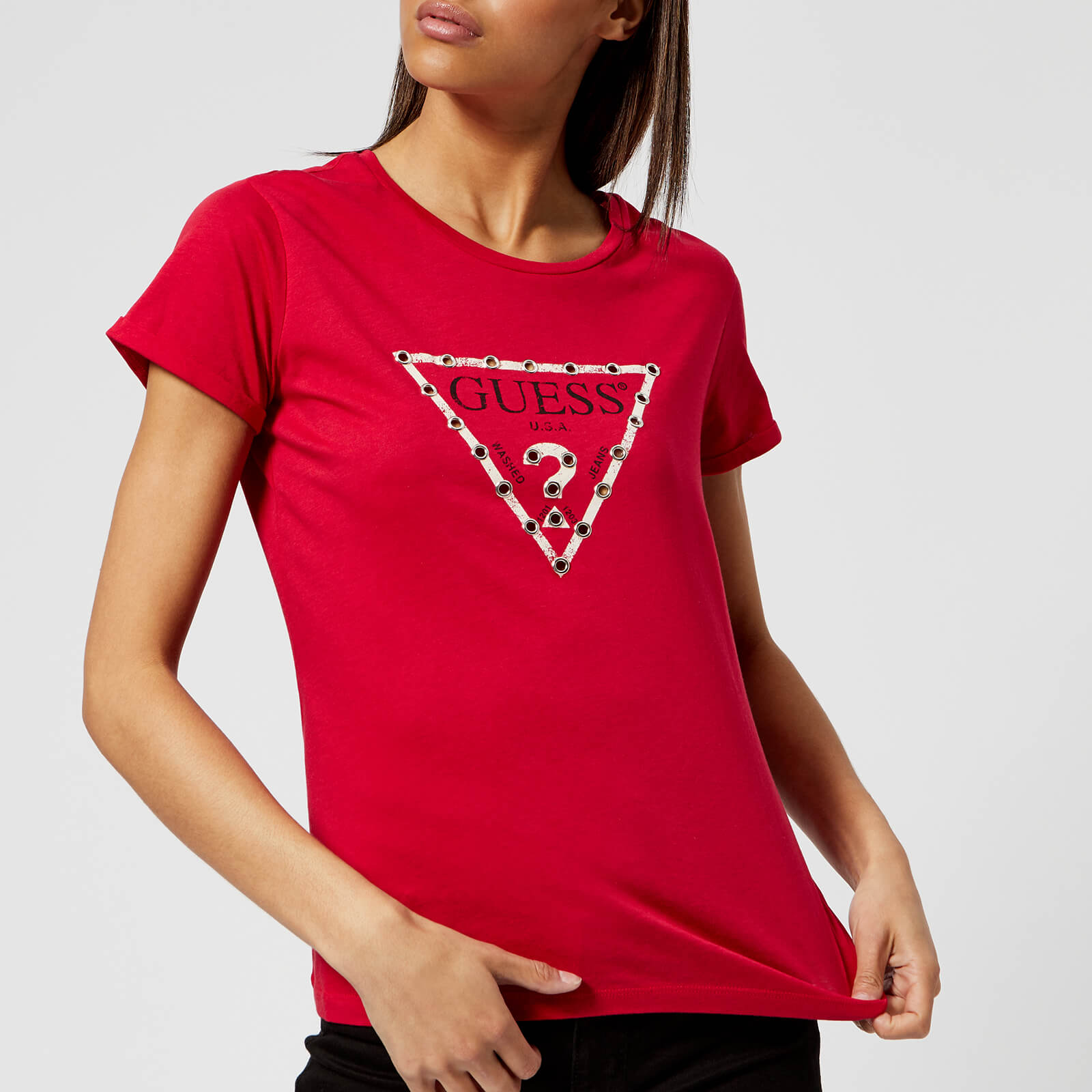 guess red shirt womens