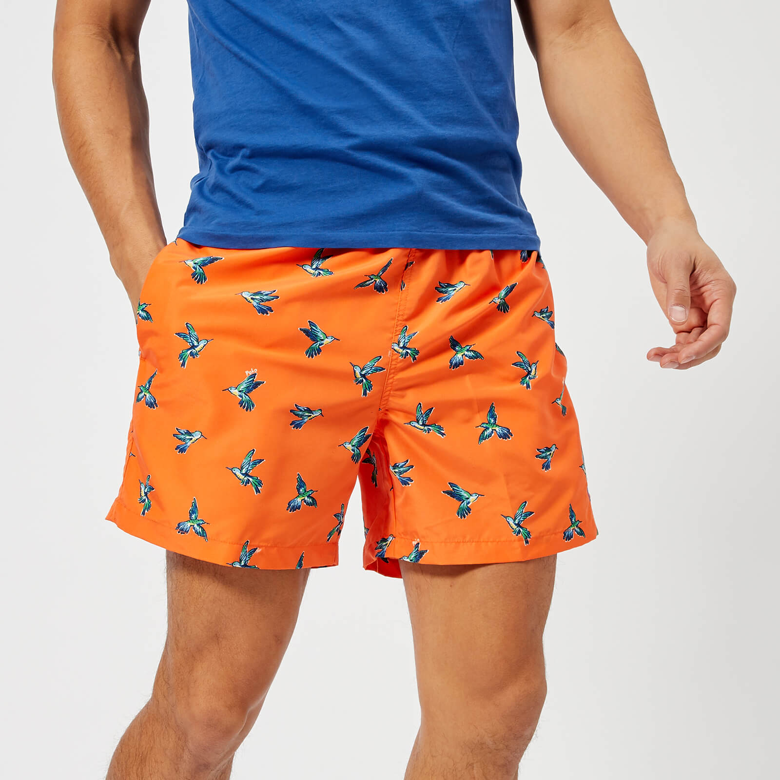 orange ralph lauren swim shorts