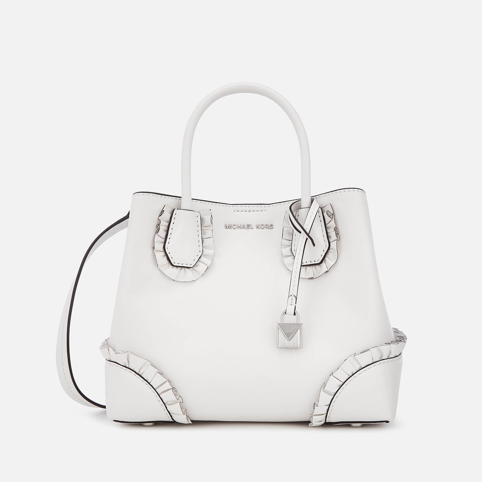 michael kors mercer gallery small ruffled leather satchel