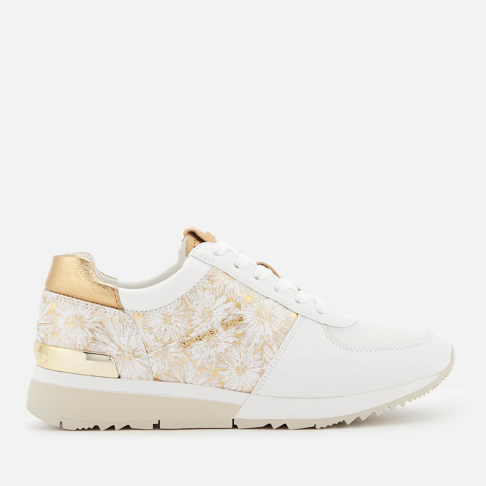michael kors white and gold trainers