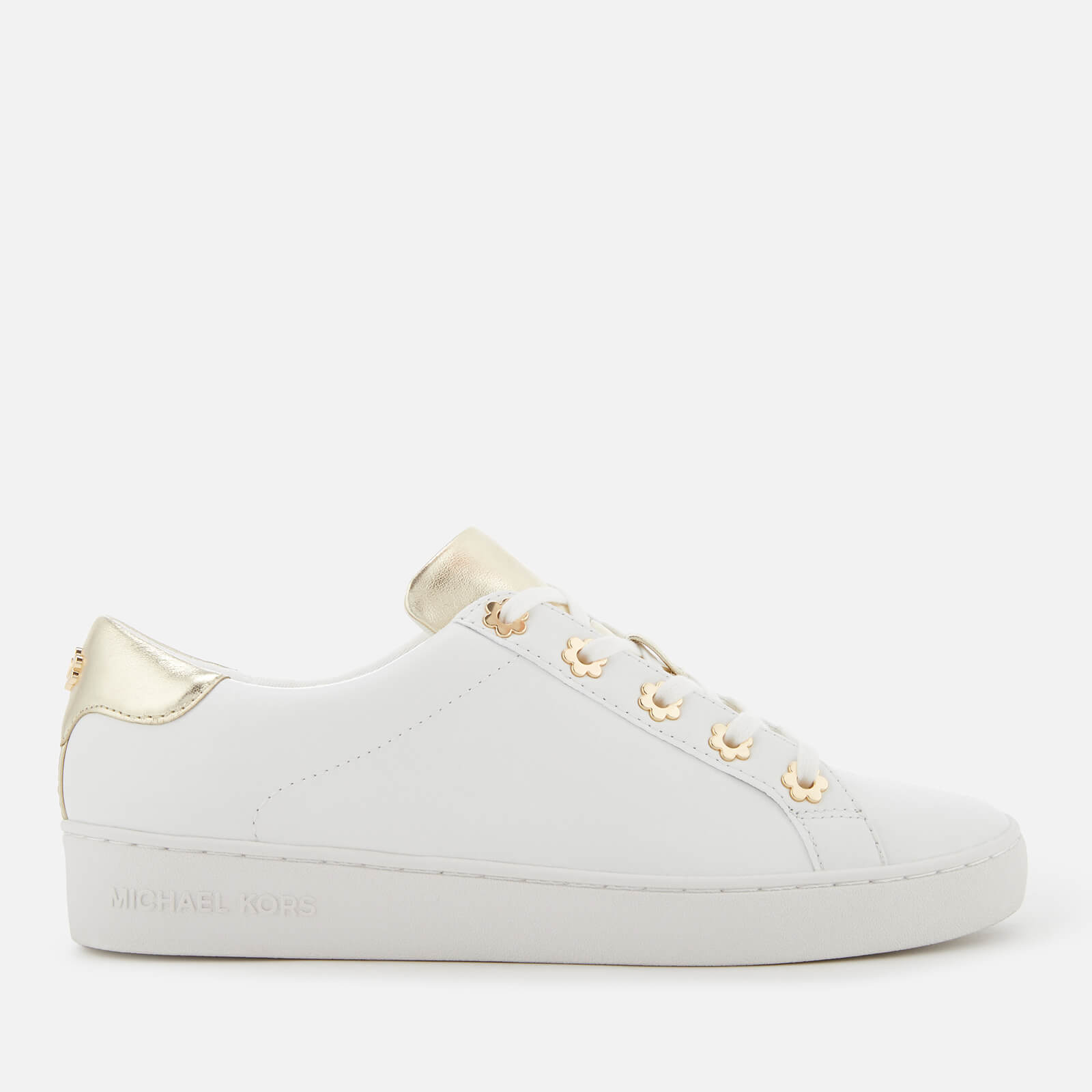 michael kors white and gold trainers