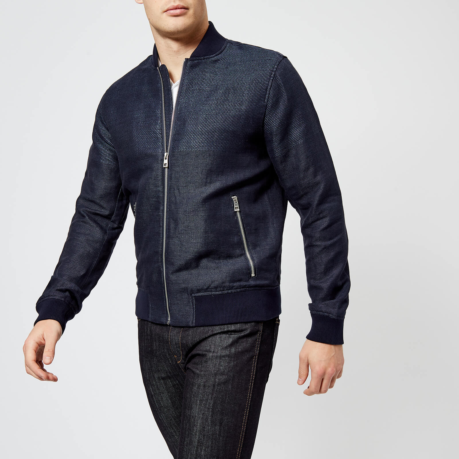 Michael Kors Men S Engineered Stripe Er Jacket Midnight