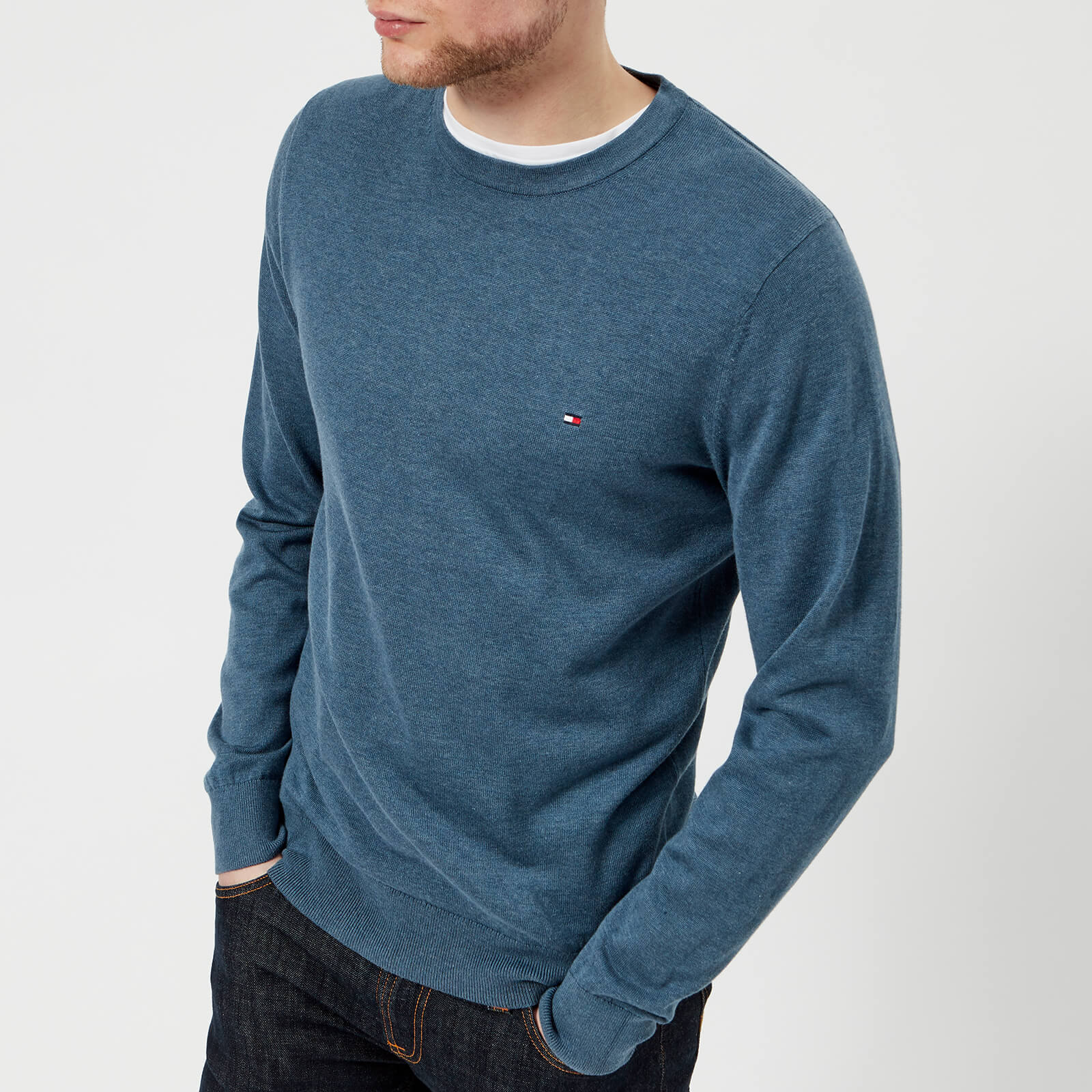 navy crew neck sweater