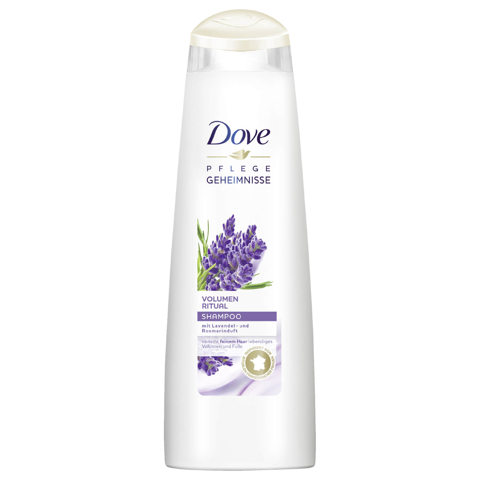 dove pflegegeheimnisse volumen ritual shampoo mit lavendel und rosmarinduft