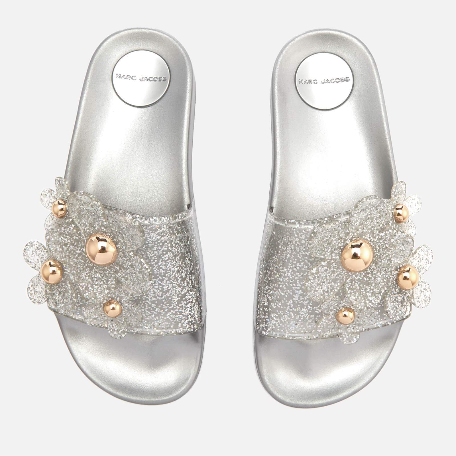 marc jacobs daisy aqua slide sandal