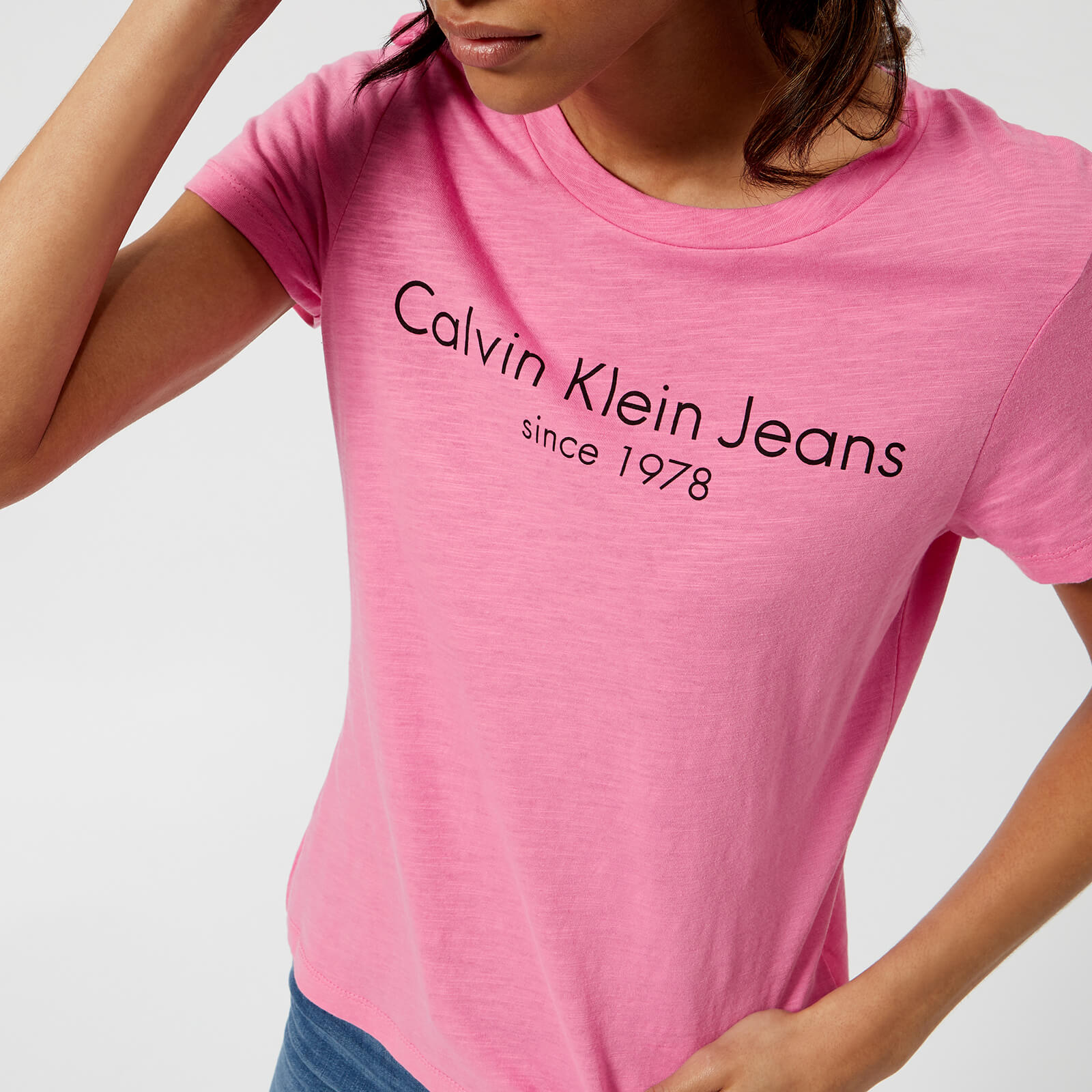 womens pink calvin klein t shirt