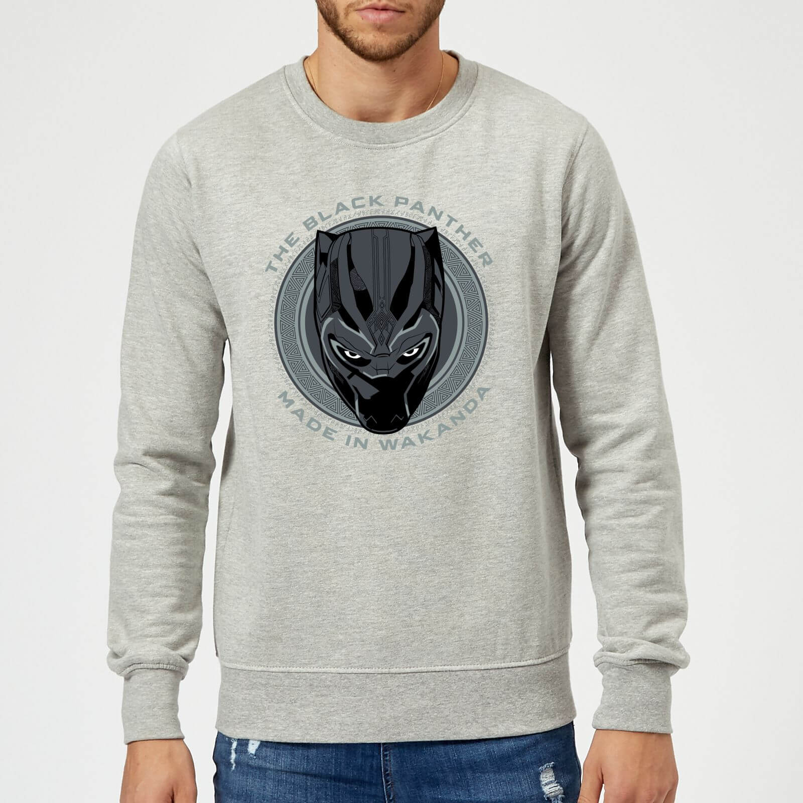 Black Panther Made In Wakanda Sweatshirt Grey Clothing Zavvi Us