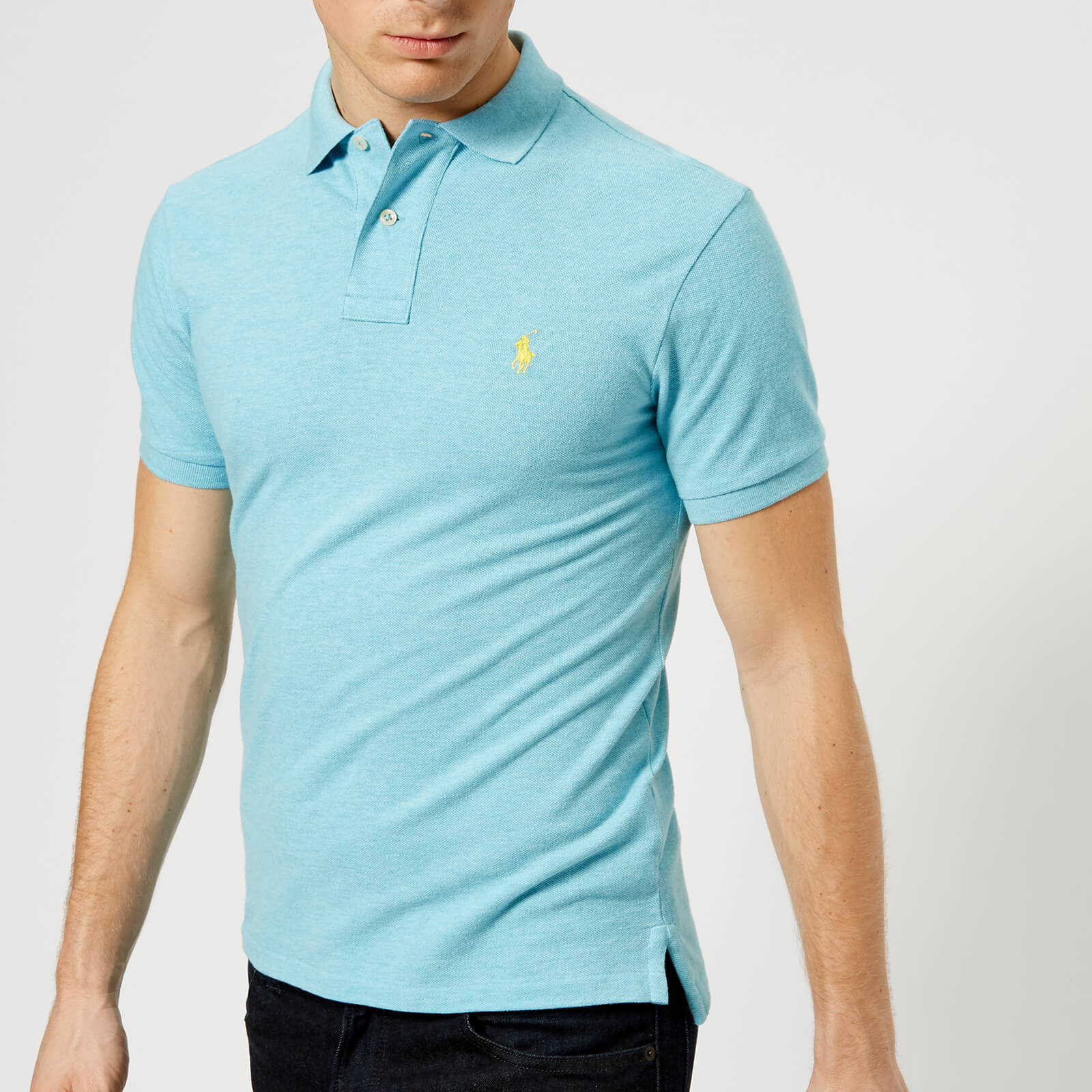 Blue Hill Lauren Men's Mesh Ralph Slim Fit Watch Polo Shirt Heather Basic SLMpVGUzq
