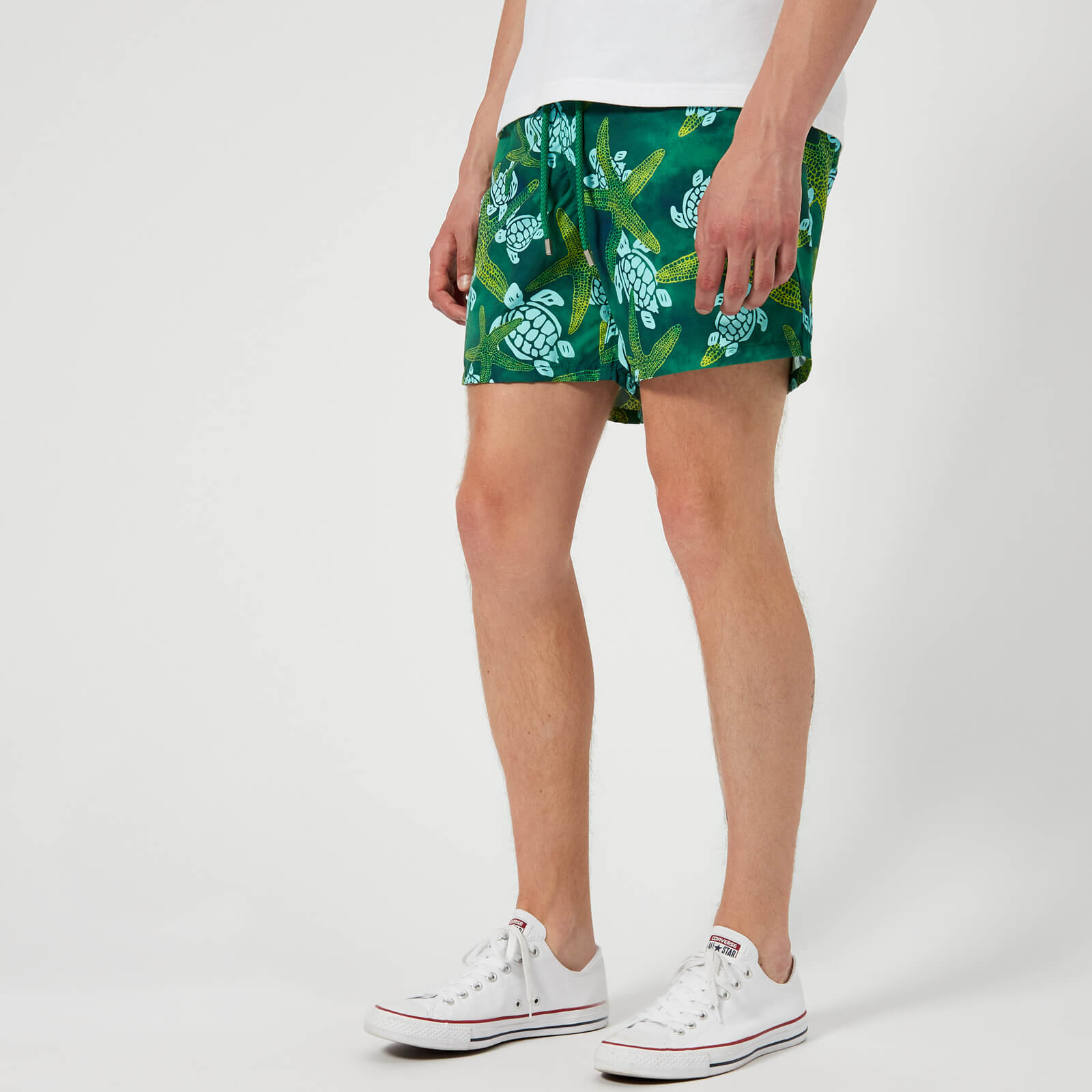 Vilebrequin Men S Moorea Starlettes And Turtles Swim Shorts Malachite Green Free Uk Delivery Available