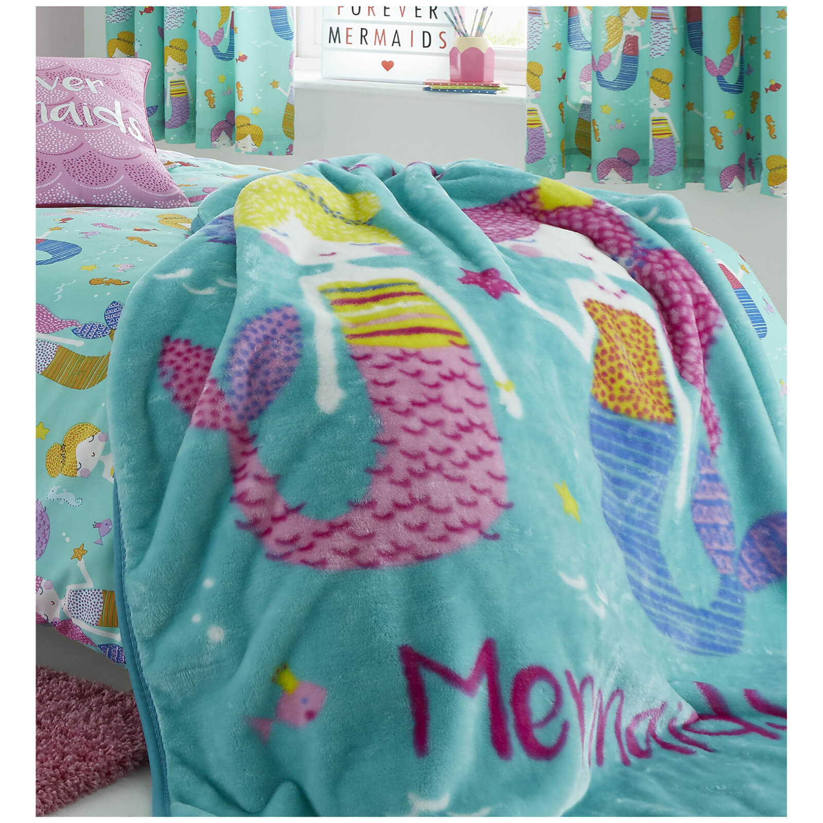 Catherine Lansfield Mermaid Throw Multi 120 X 150cm