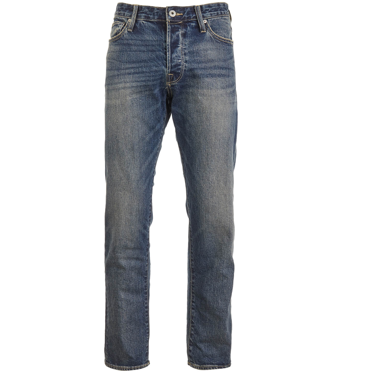 Mens Designer style Smith /& Jones Cotton Dark Blue Denims Regular Fit New FURIO