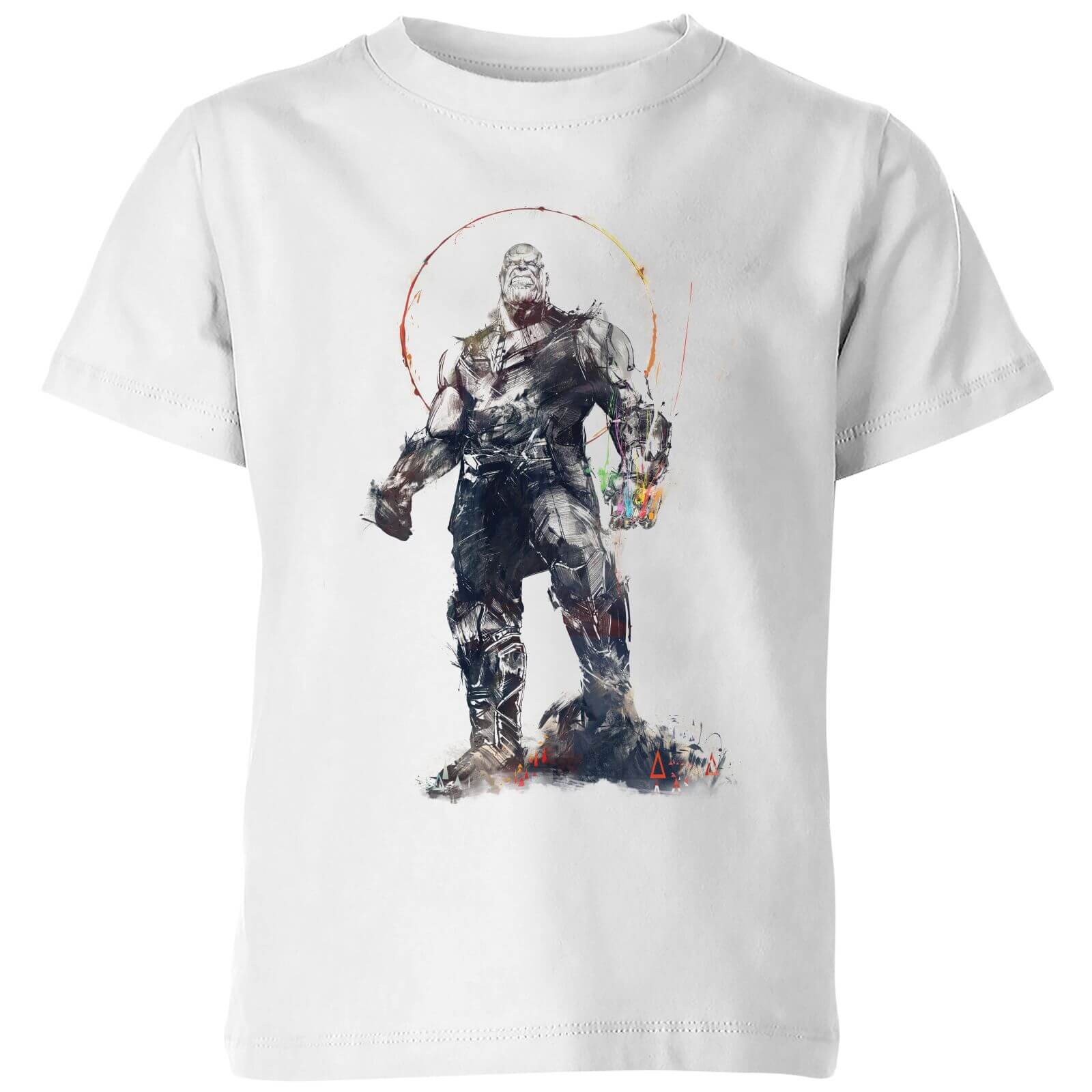 Marvel Avengers Infinity War Thanos Sketch Kids T Shirt White