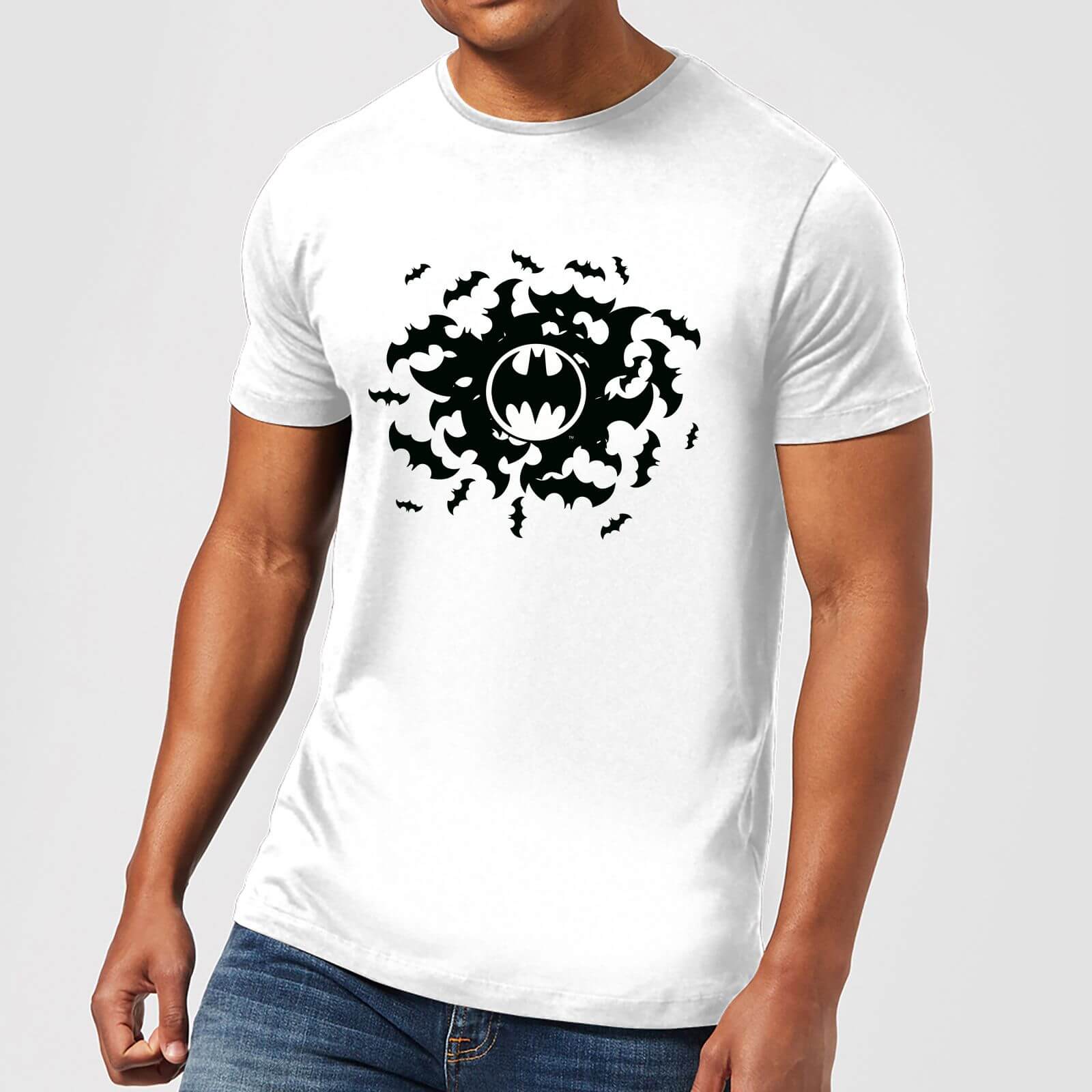 Dc Comics Batman Bat Swirl T Shirt White My Geek Box Us