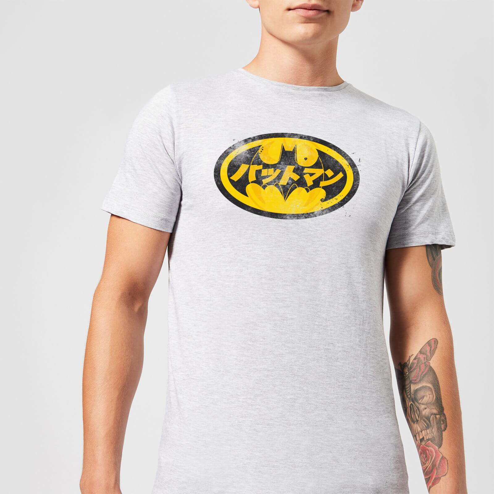 Dc Comics Batman Japanese Logo T Shirt Grey Clothing Zavvi Us