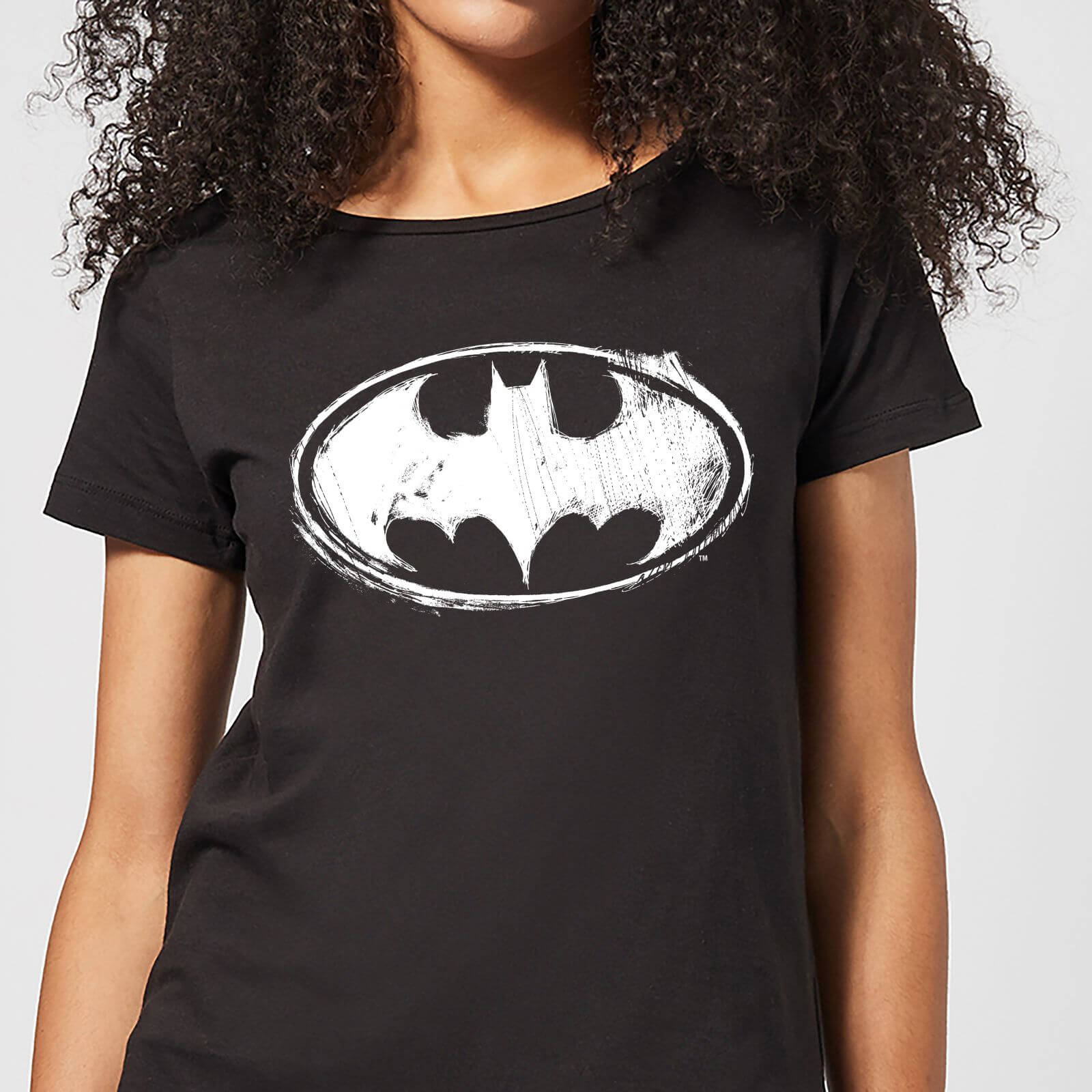 Dc Comics Batman Sketch Logo Women S T Shirt Black Clothing Zavvi Uk