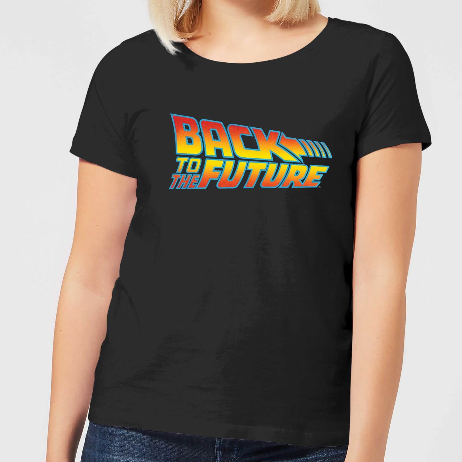 Back To The Future Classic Logo Women S T Shirt Black Clothing