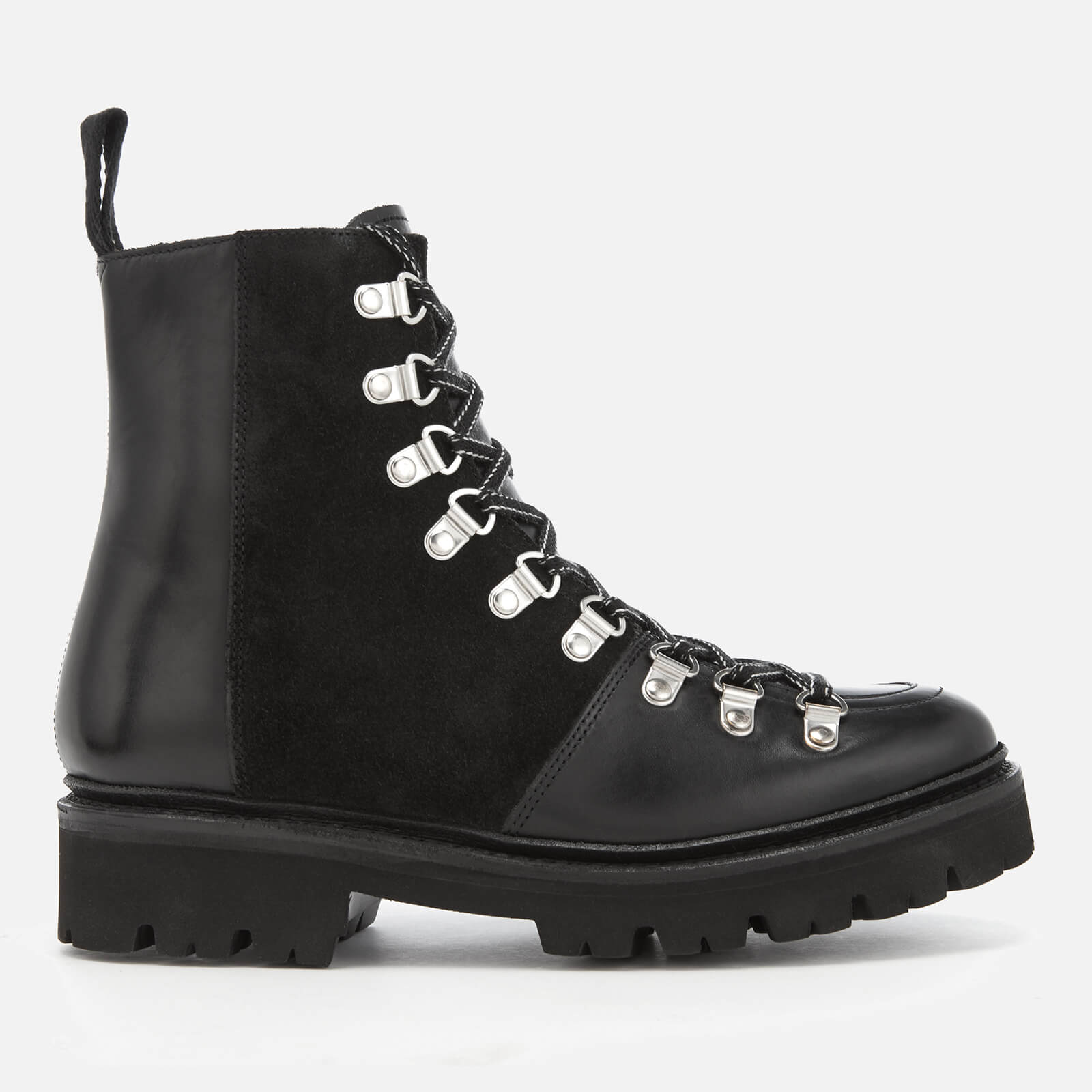 black leather walking boots