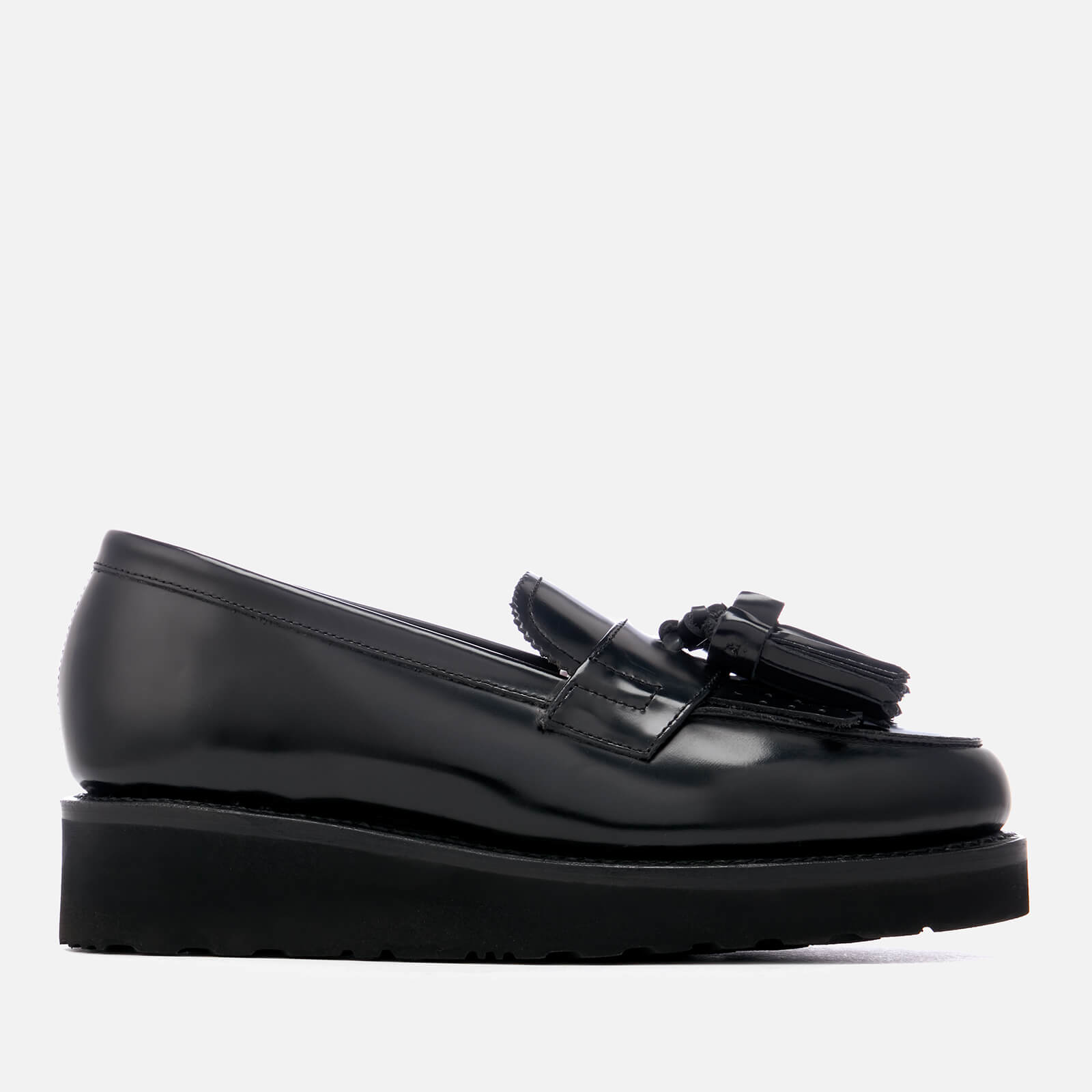 Clara Hi Shine Leather Loafers Black Shiny Patent Leather Women 65.00