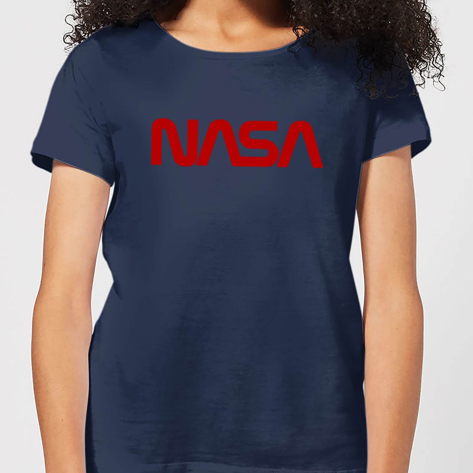 Nasa Worm Red Logotype Women S T Shirt Navy Clothing Zavvi Us
