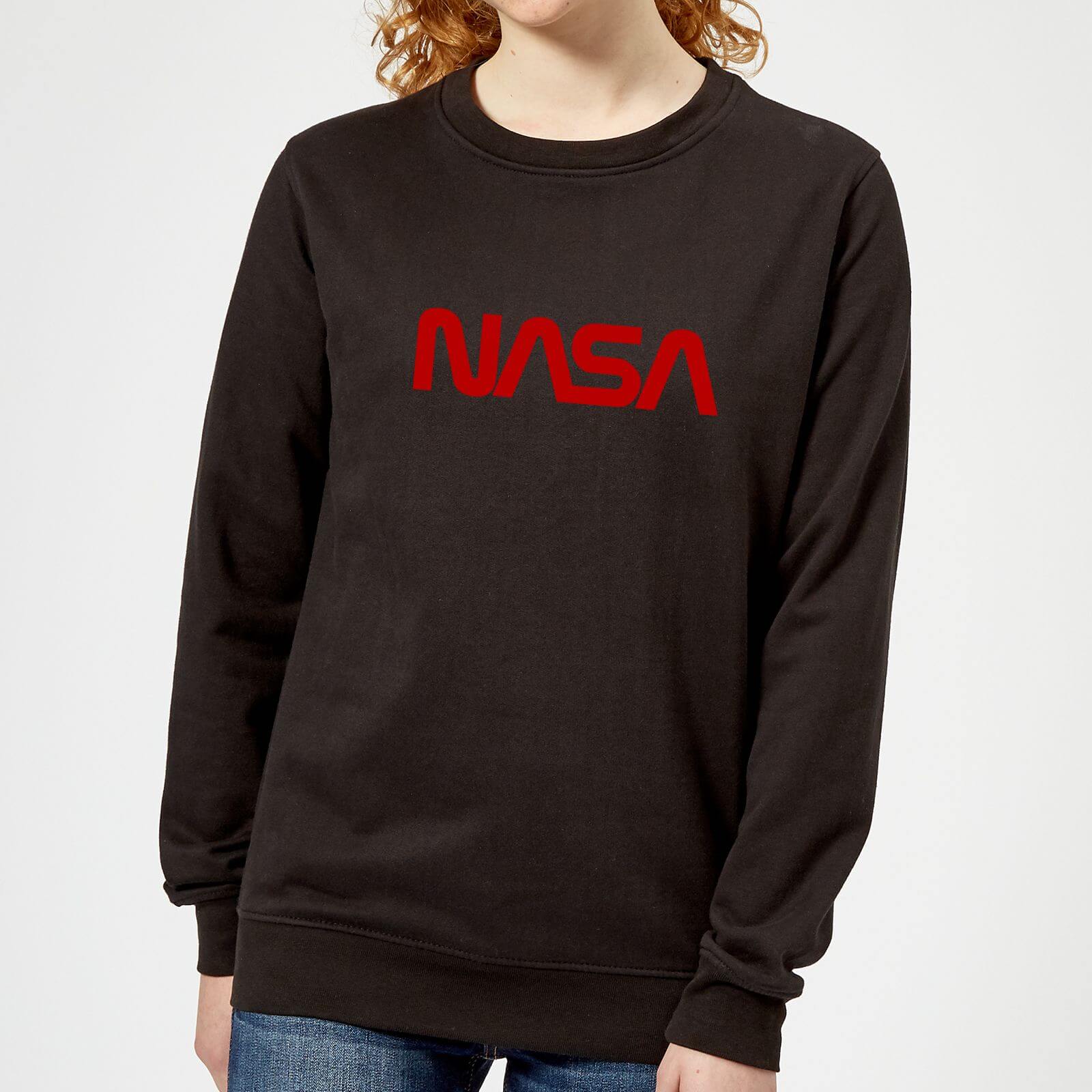 Nasa Worm Red Logotype Women S Sweatshirt Black Clothing Zavvi Us