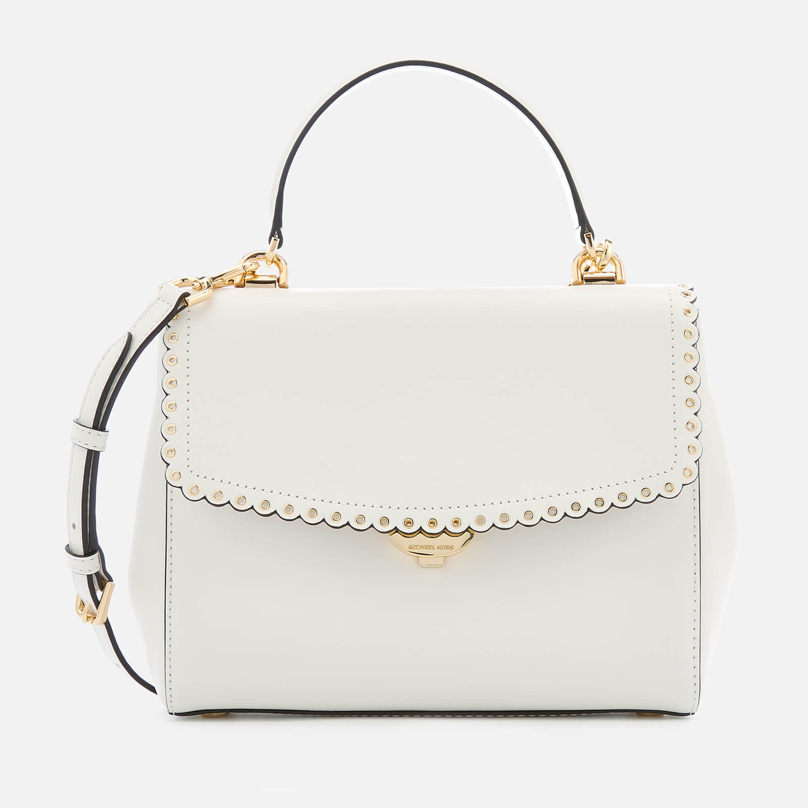 michael michael kors ava medium scalloped leather satchel