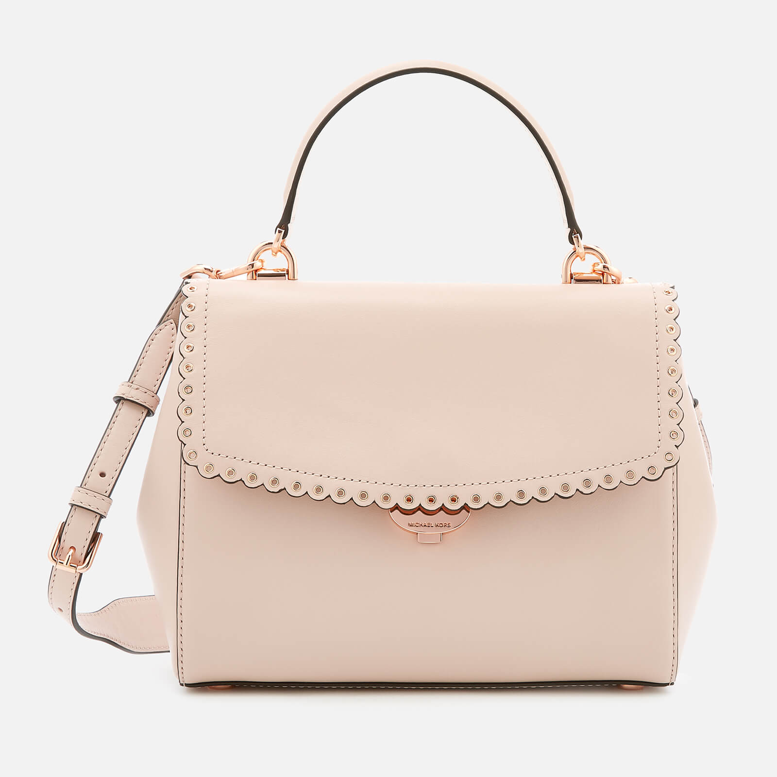 michael michael kors ava medium scalloped leather satchel
