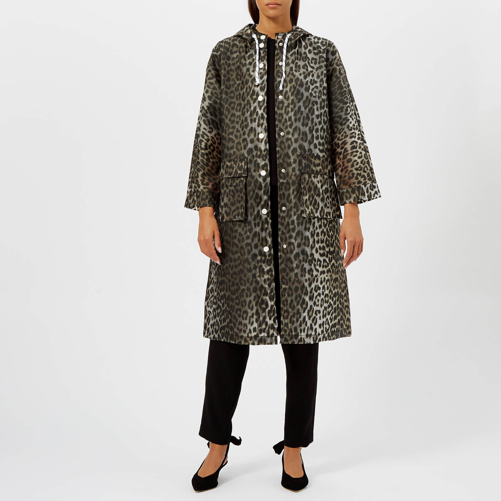 Ganni leopard print raincoat