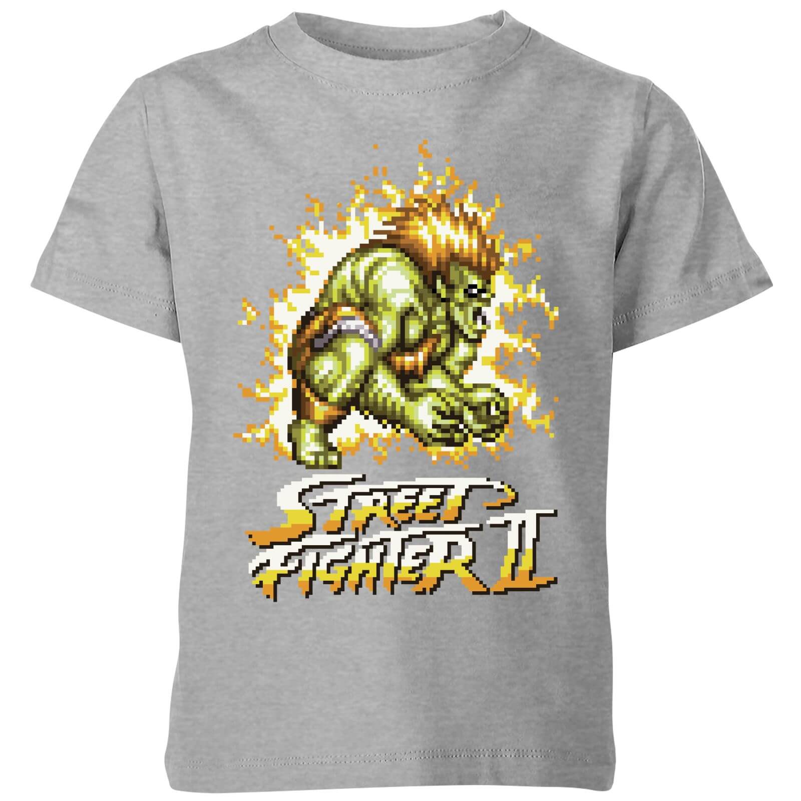 Street Fighter Blanka 16 Bit Kids T Shirt Grey
