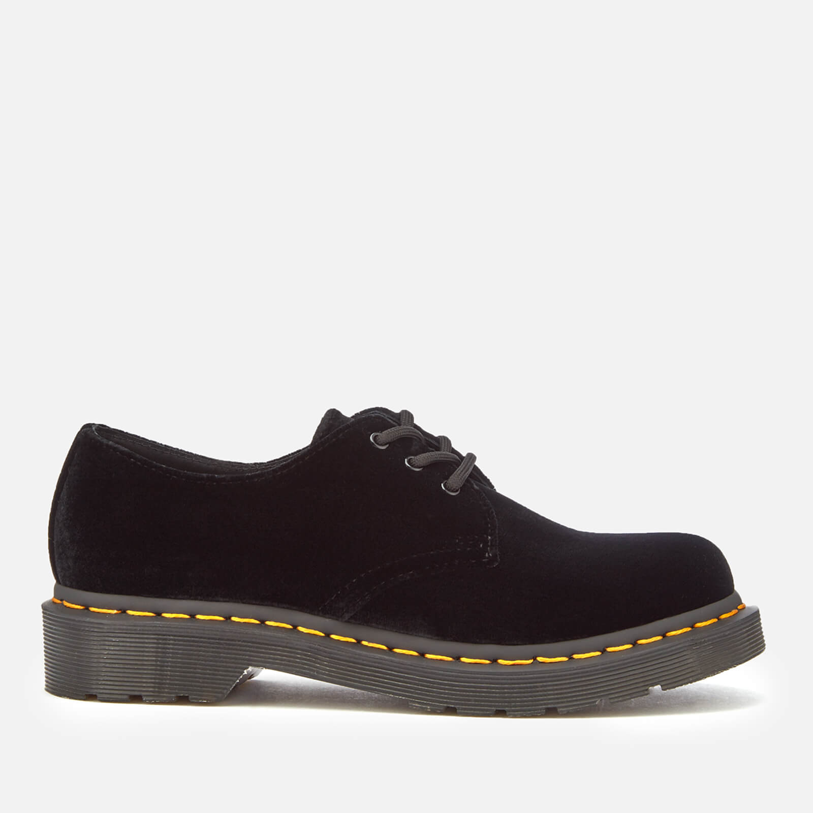 dr martens black 1461 pascal velvet flat shoes