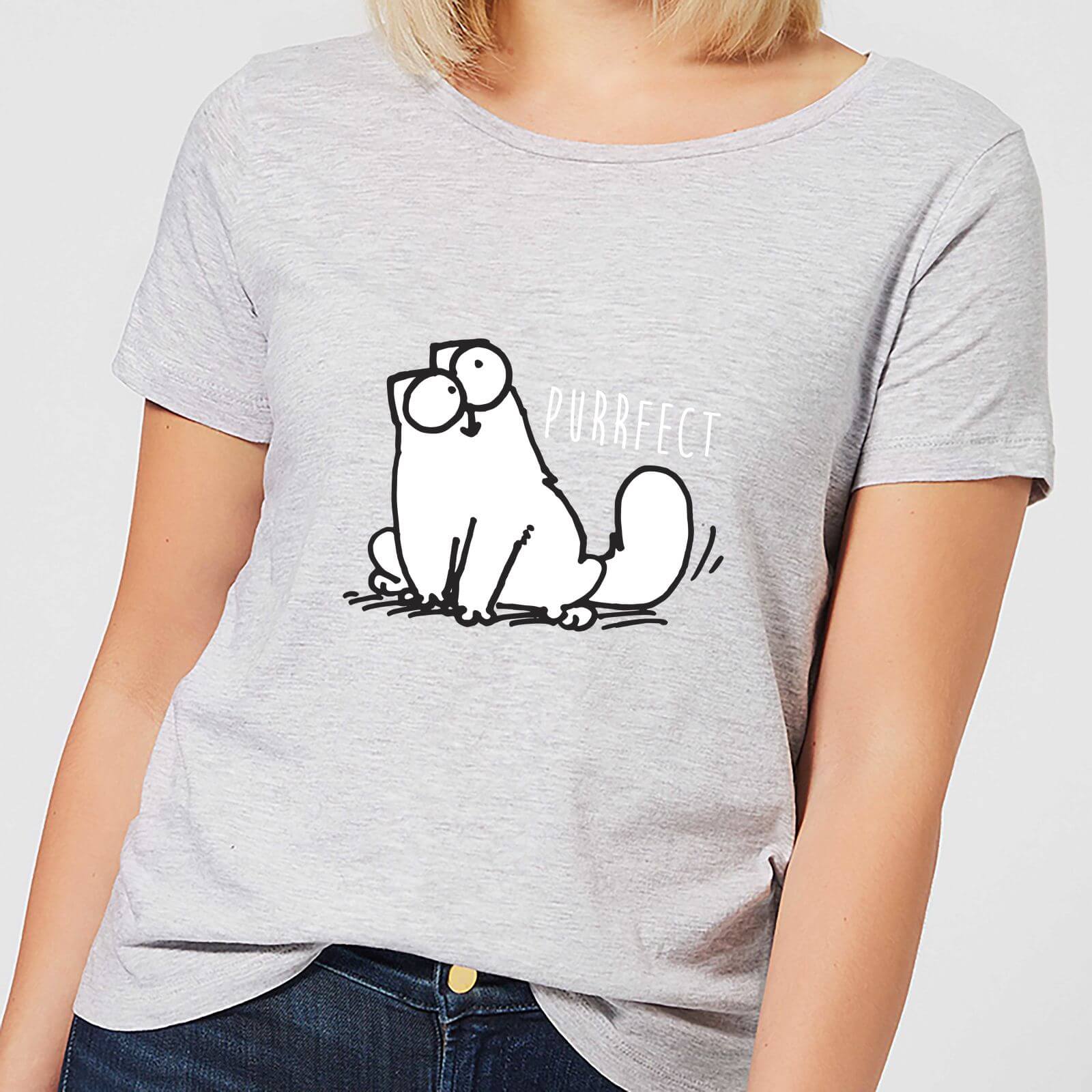 Simon S Cat Purrfect Women S T Shirt Grey Clothing Zavvi Uk