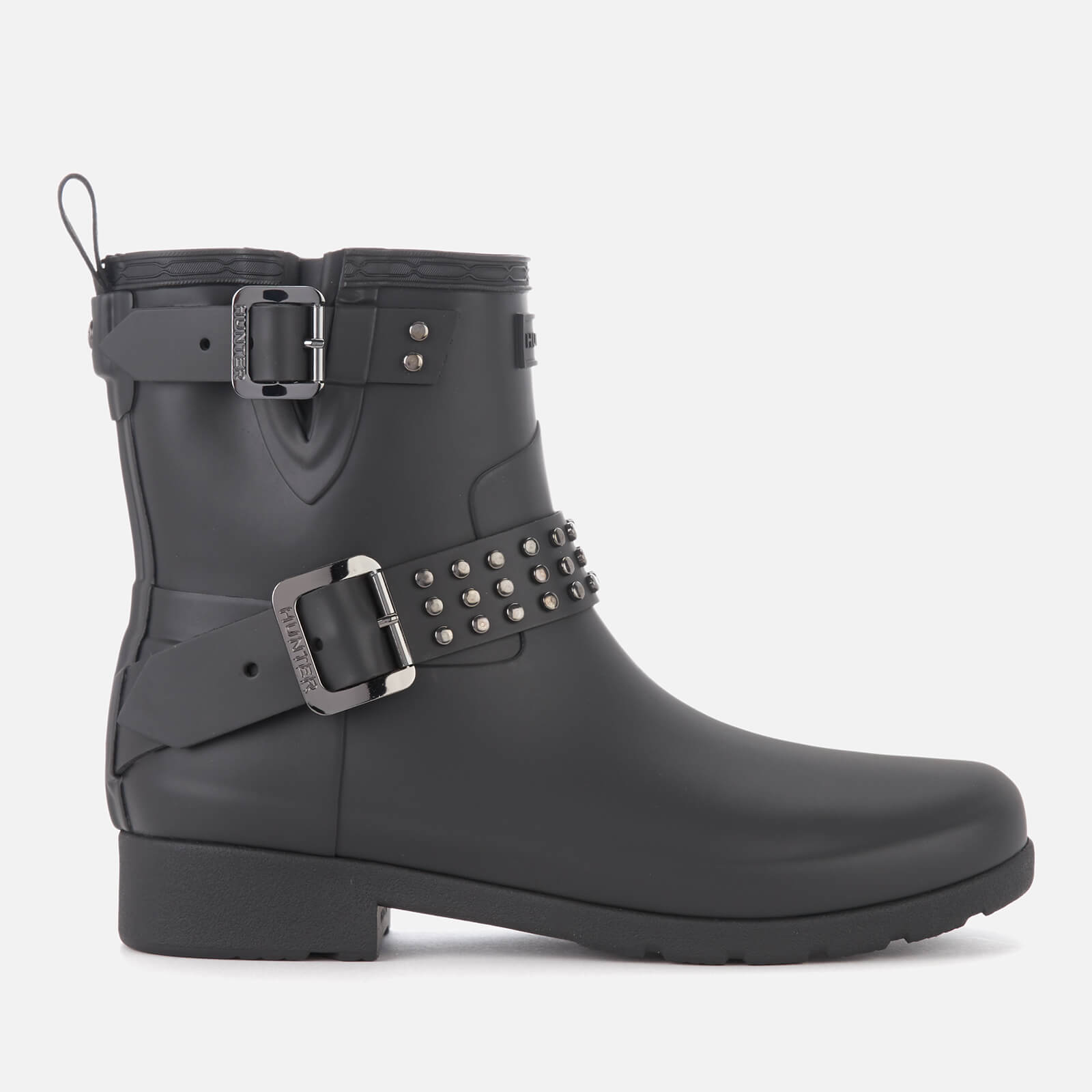 Hunter refined stud biker rain boots Clearance