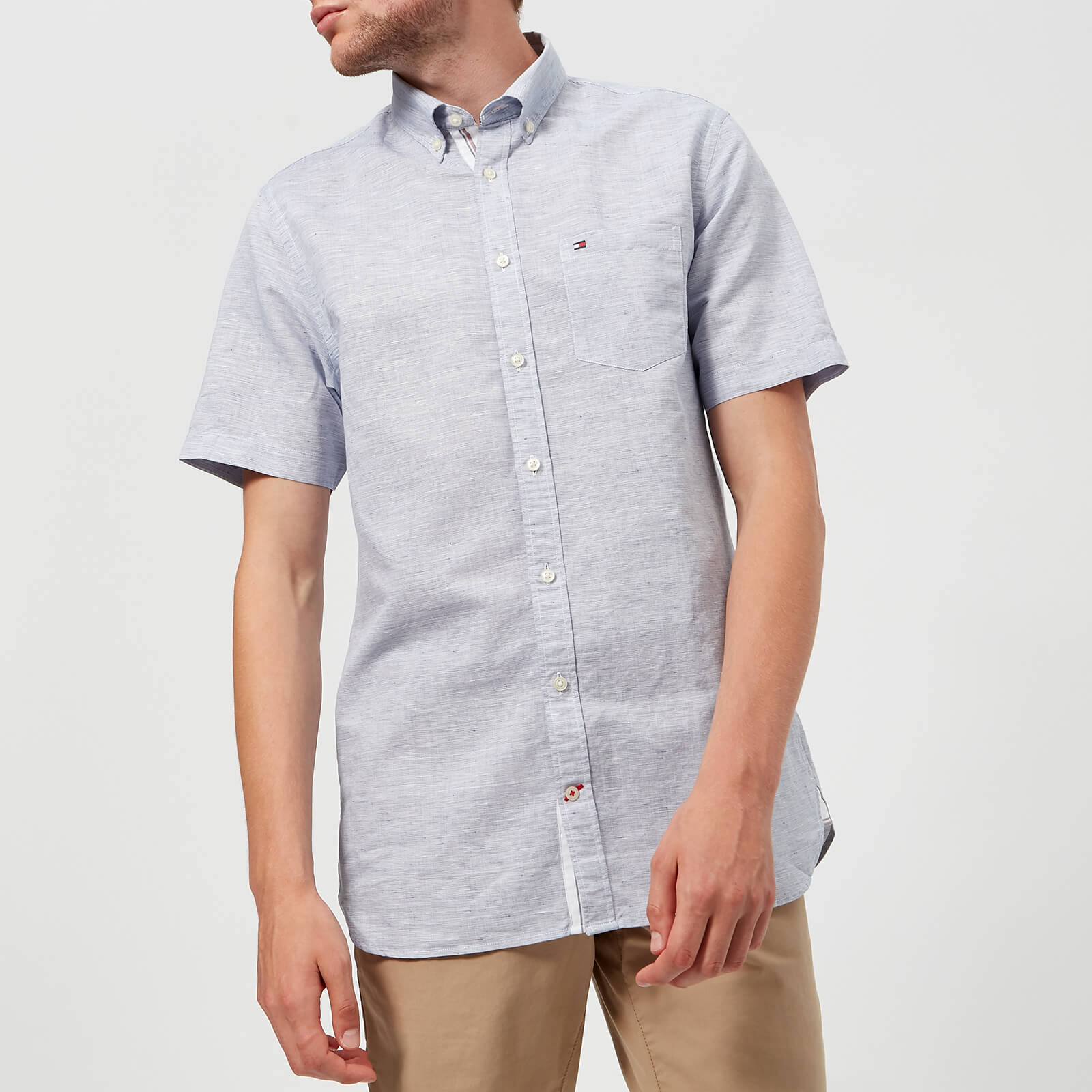 tommy hilfiger button down short sleeve