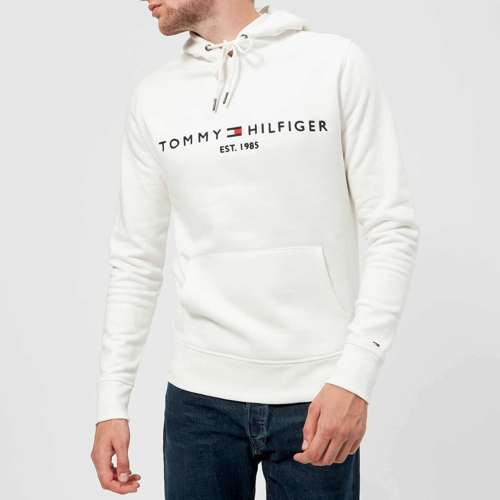 white tommy hilfiger hoodie mens