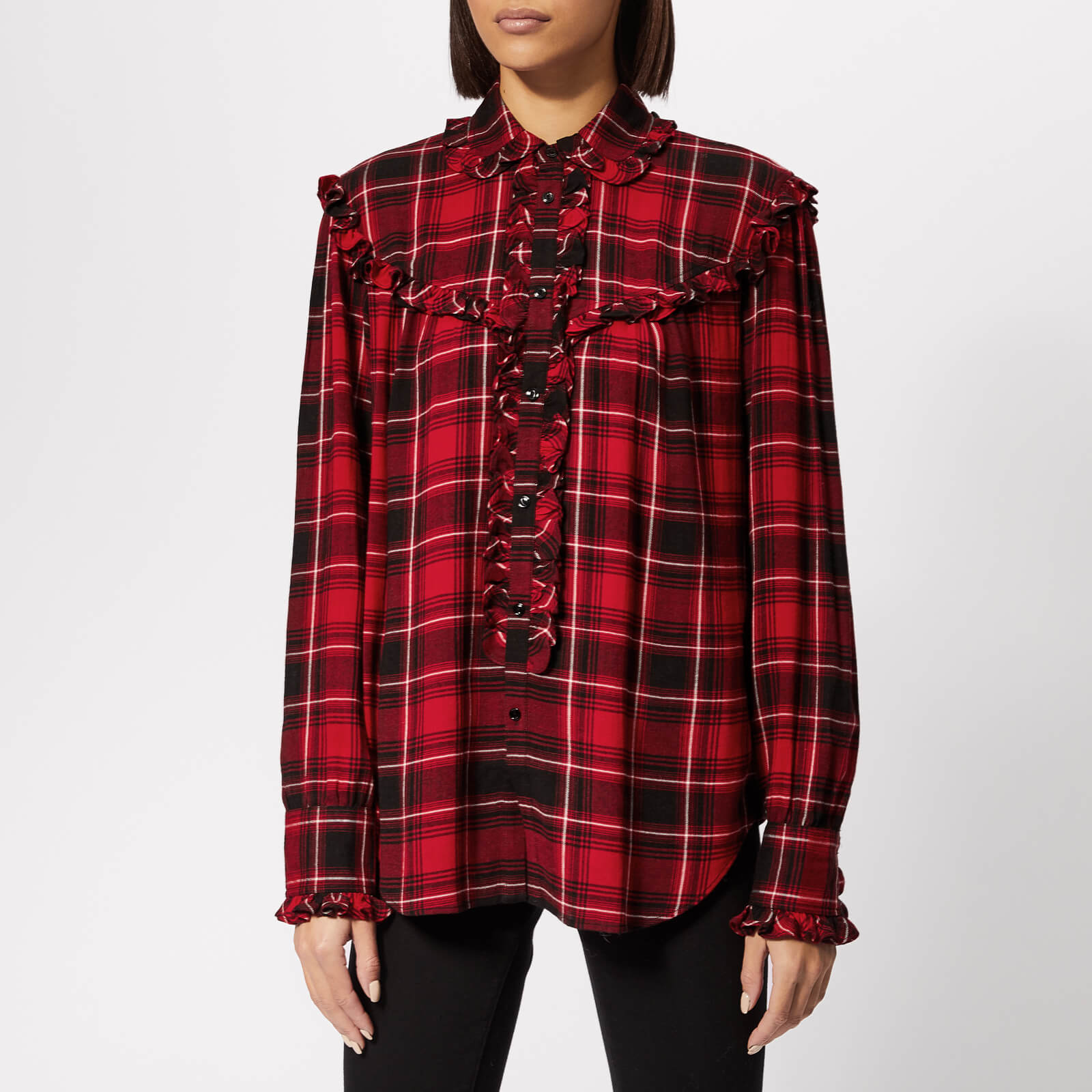 ralph lauren red and black plaid shirt