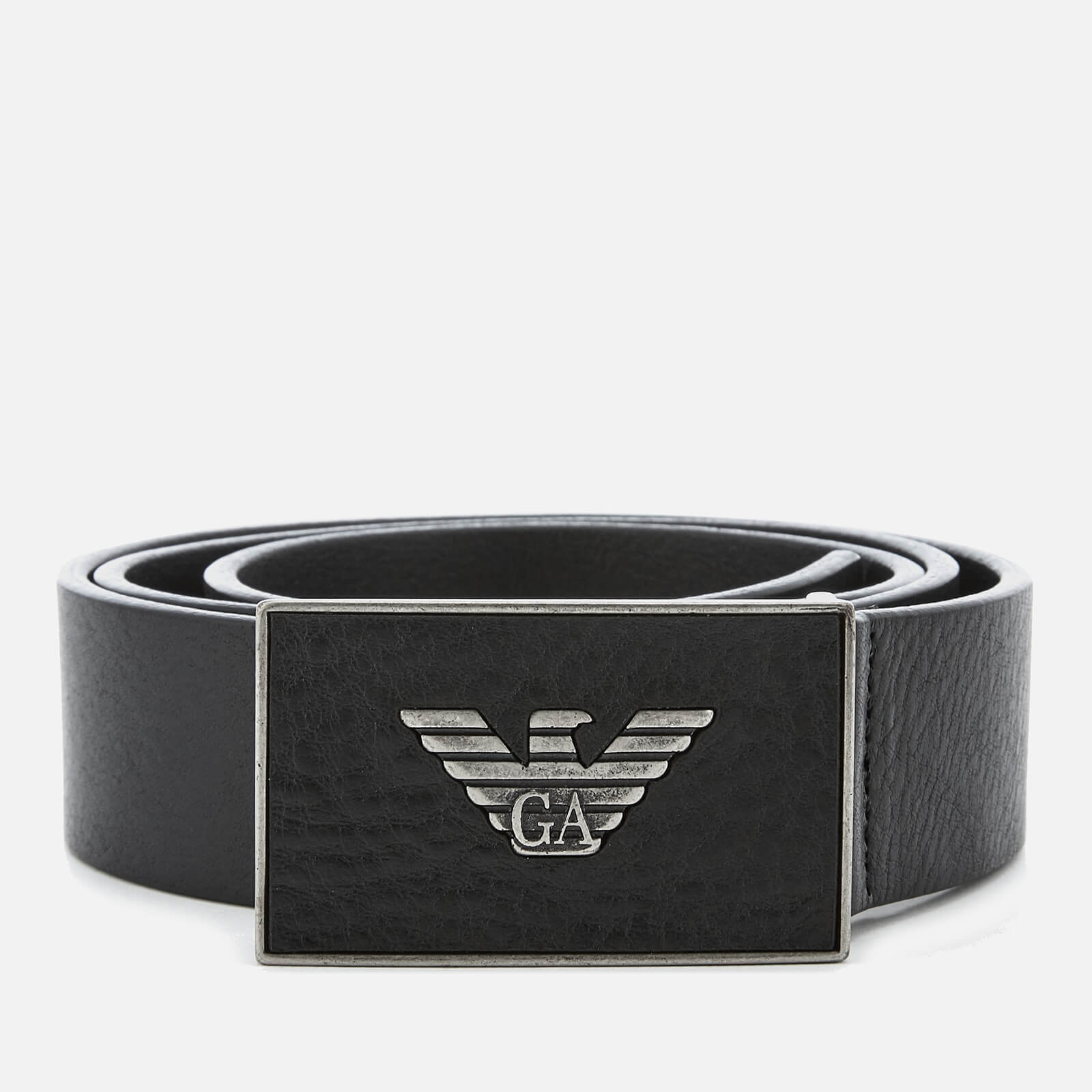Emporio Armani Men's Plate Belt - Black 