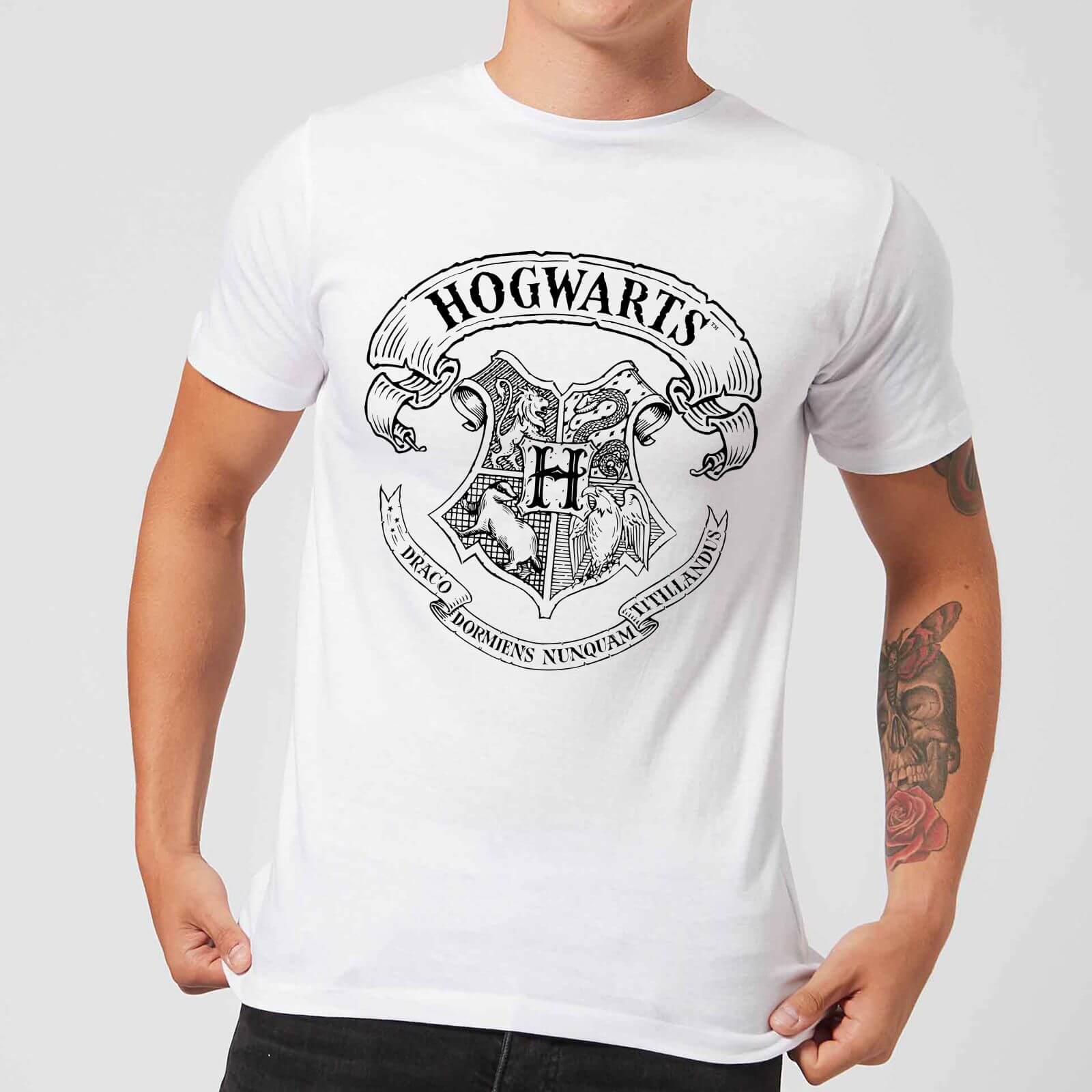 Harry Potter Hogwarts Crest Official Black Mens T-shirt