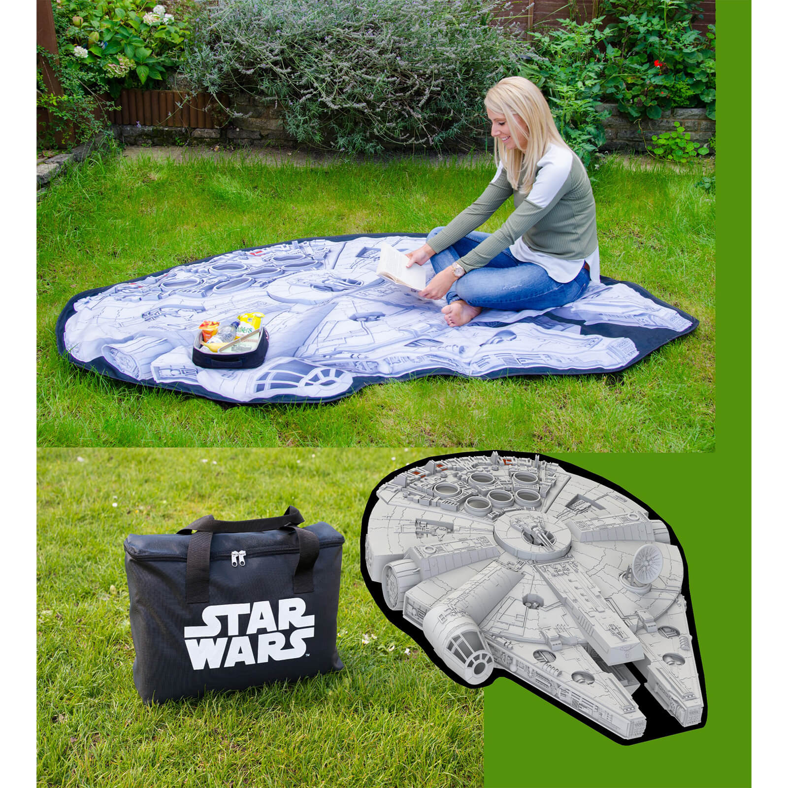 Garden Summer Outdoor Star Wars Millennium Falcon Picnic Blanket And Carry Bag 