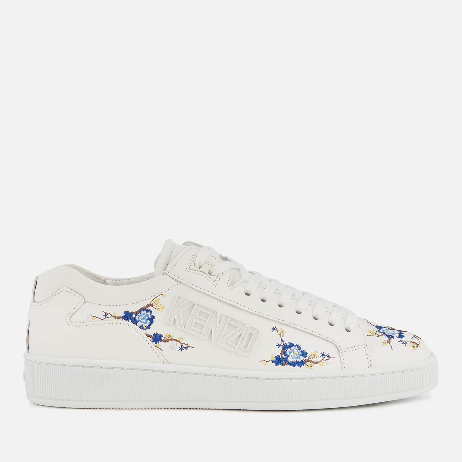 white trainers with flowers