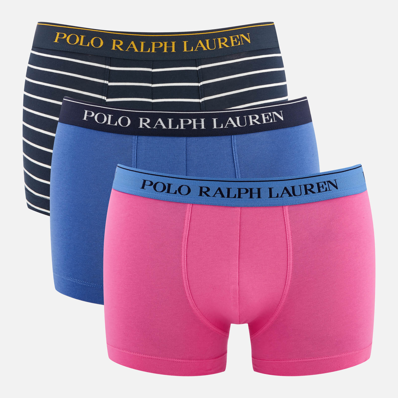 Ralph Charm Lauren Classic Pinkindian Stripe Skynavywhite Men's Pack 3 Polo Trunks SzVGLqMUp