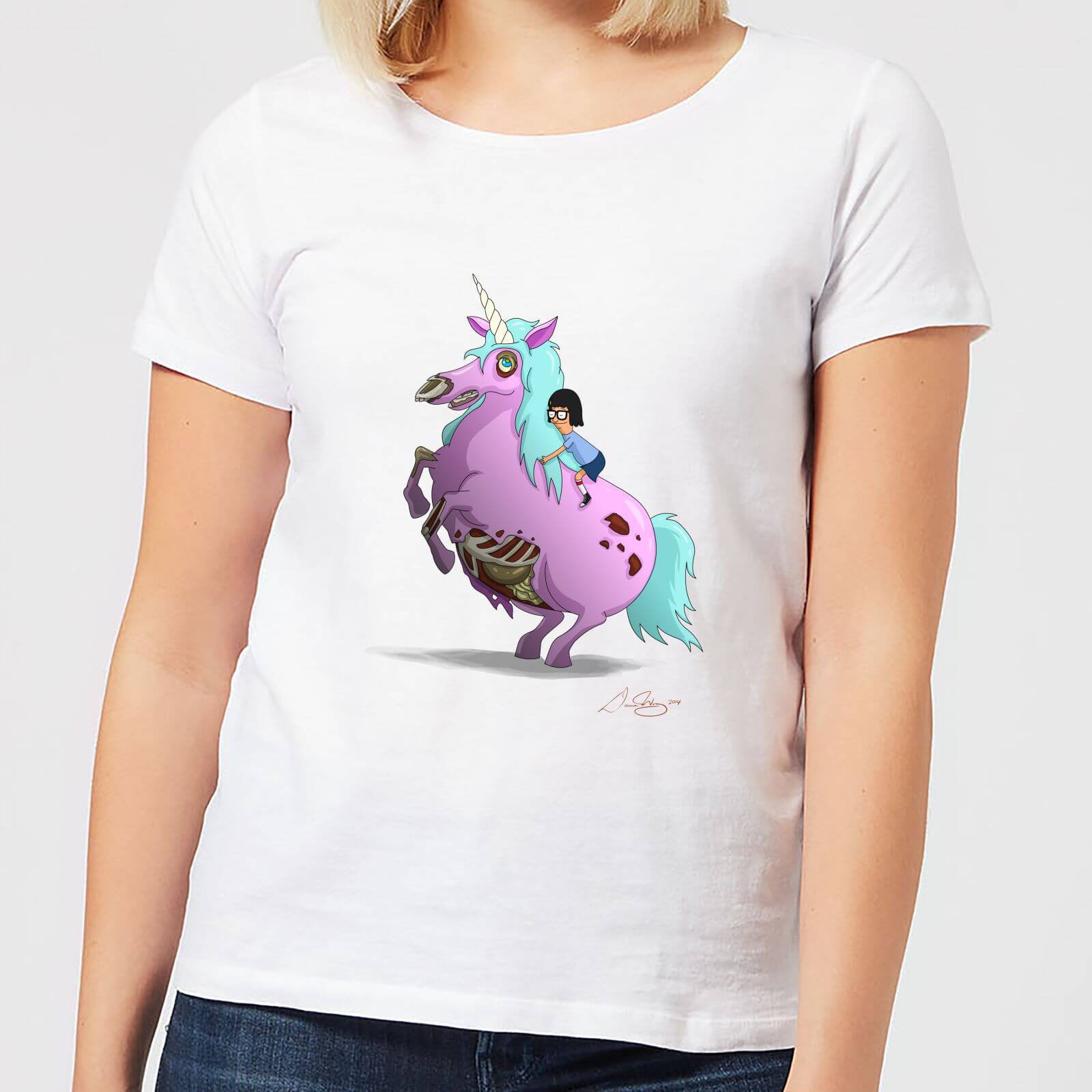 Bobs Burgers Tina Zombie Unicorn Women S T Shirt White Clothing Zavvi Uk
