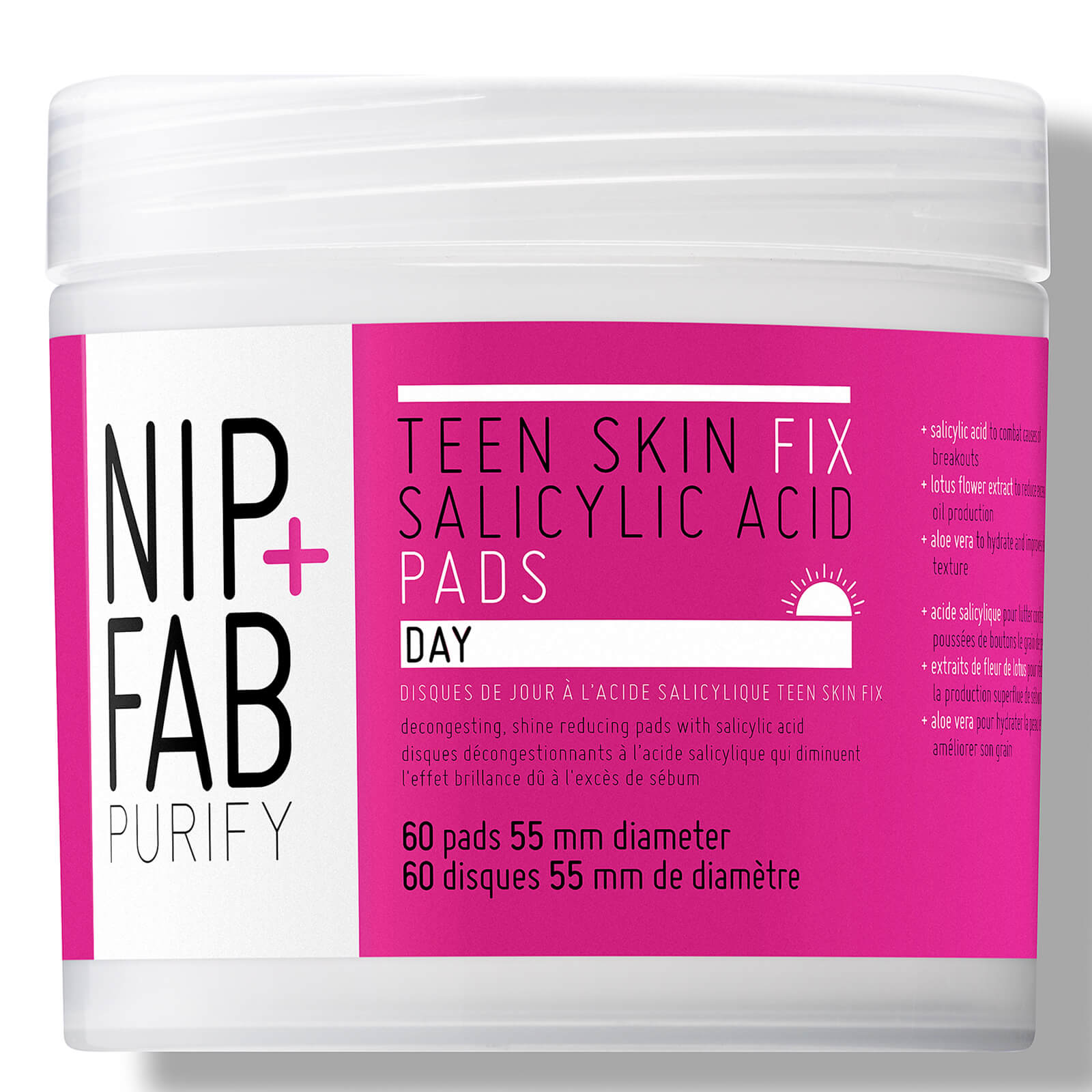 Nip Fab Teen Skin Fix Salicylic Acid Day Pads 60 Pads Lookfantastic