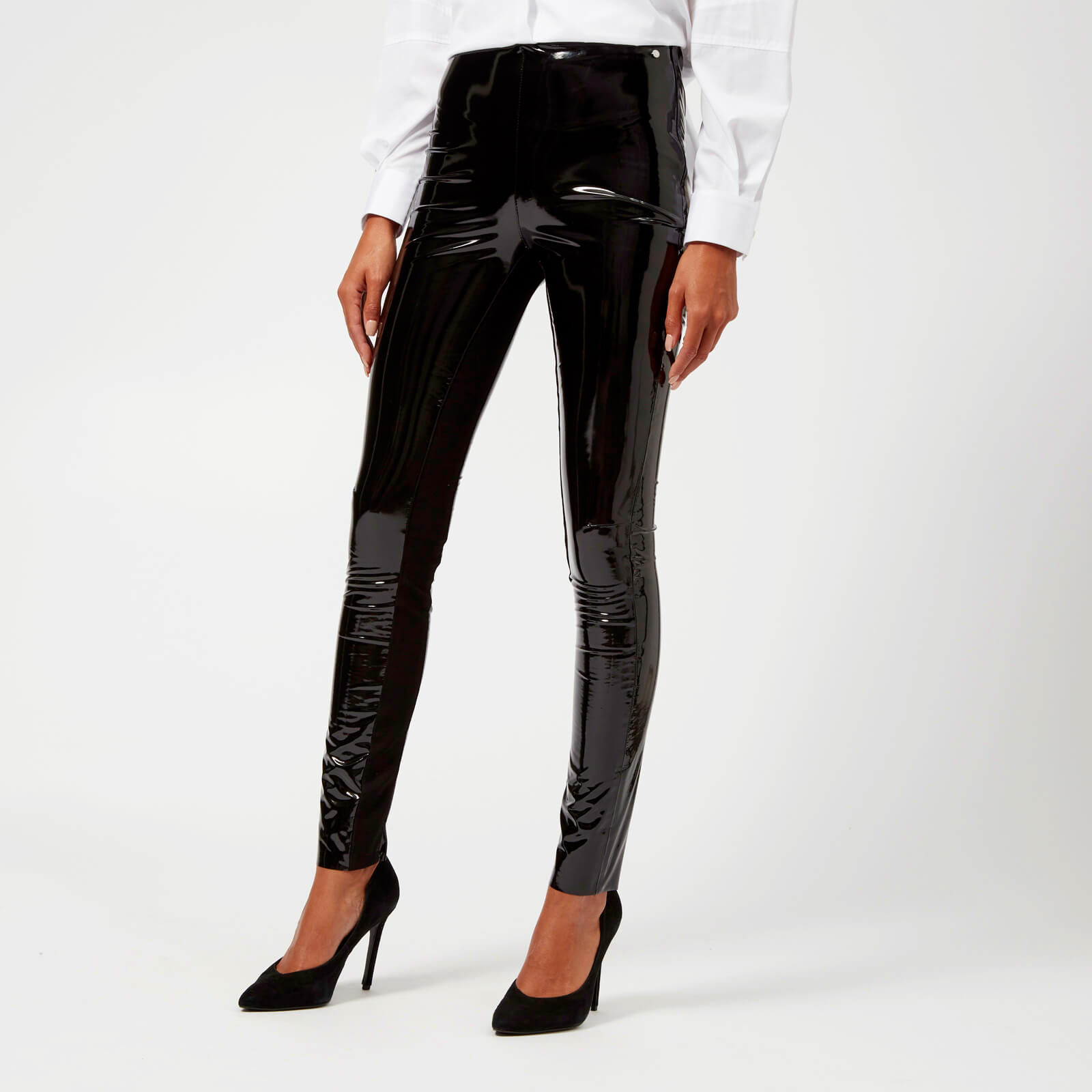 black patent leggings