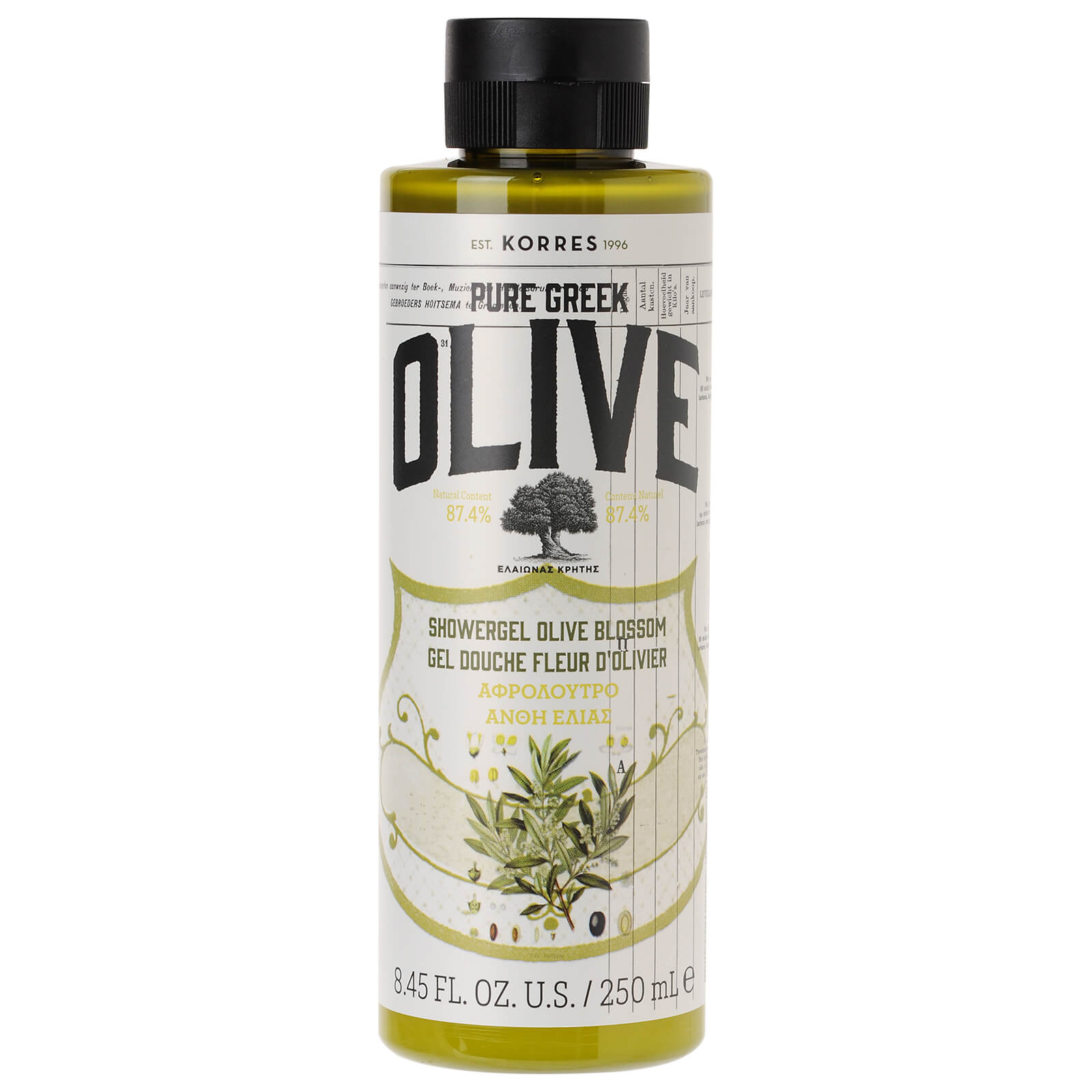 KORRES Natural Pure Greek Olive and Olive Blossom Shower Gel 250ml