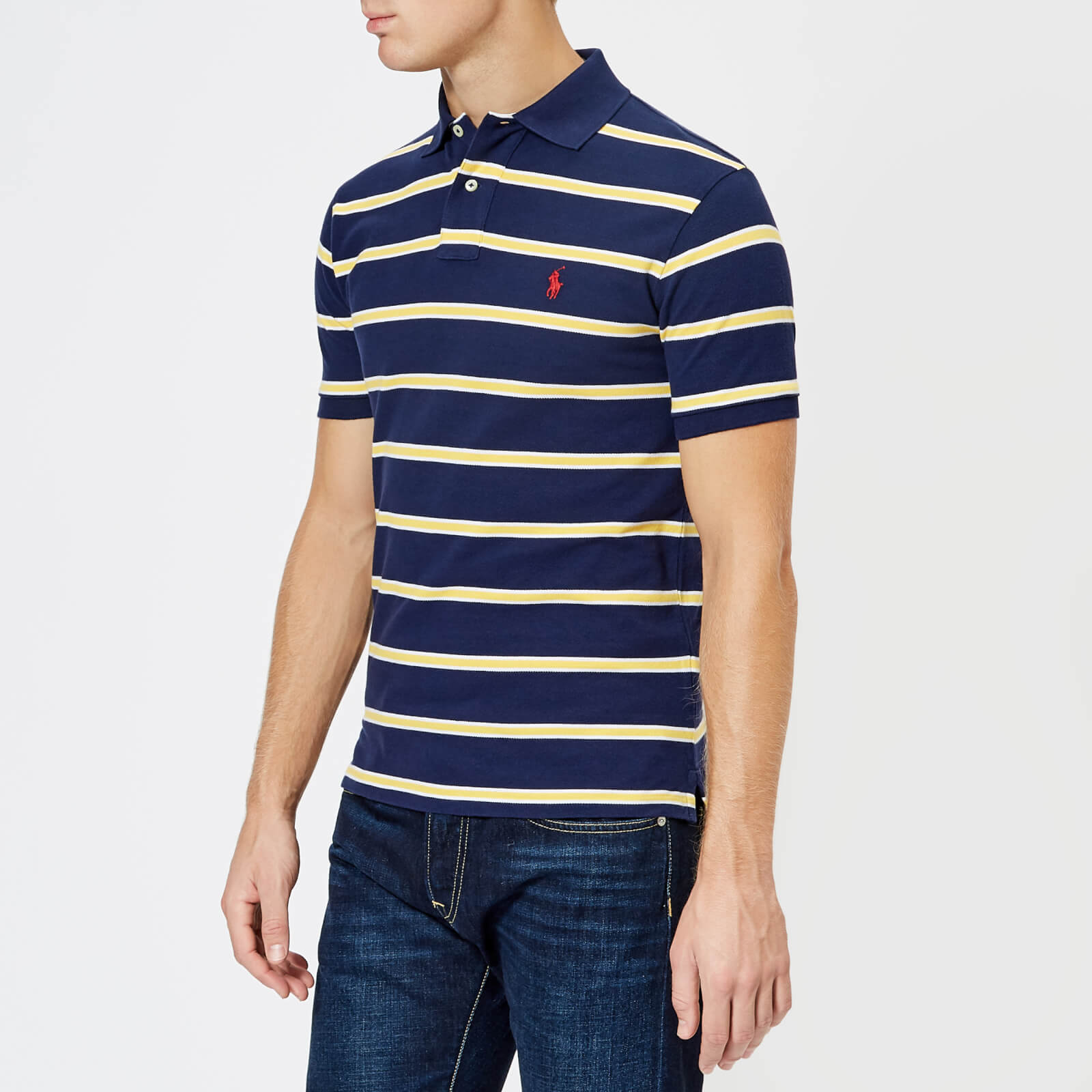 navy blue and yellow ralph lauren shirt